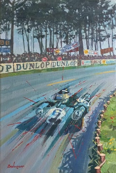Balaguer 392: Mike Hawthorn und Ivor Bueb. Acrylgemälde „Le Mans Jaguar“