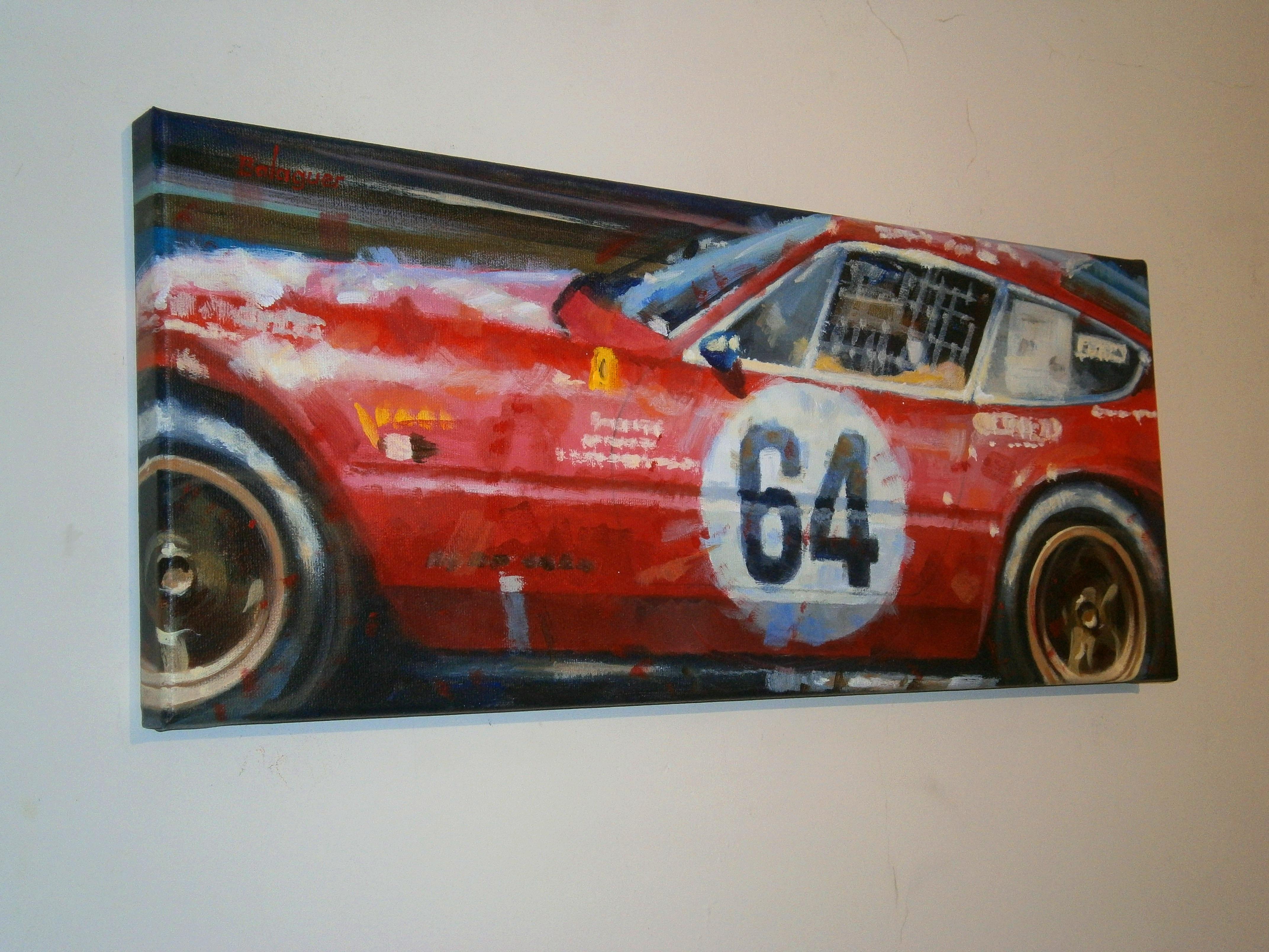 Balaguer  Car Races  Le Mans 1958 · Ferrari 250 TR/58 original paint - Painting by Alex BALAGUER