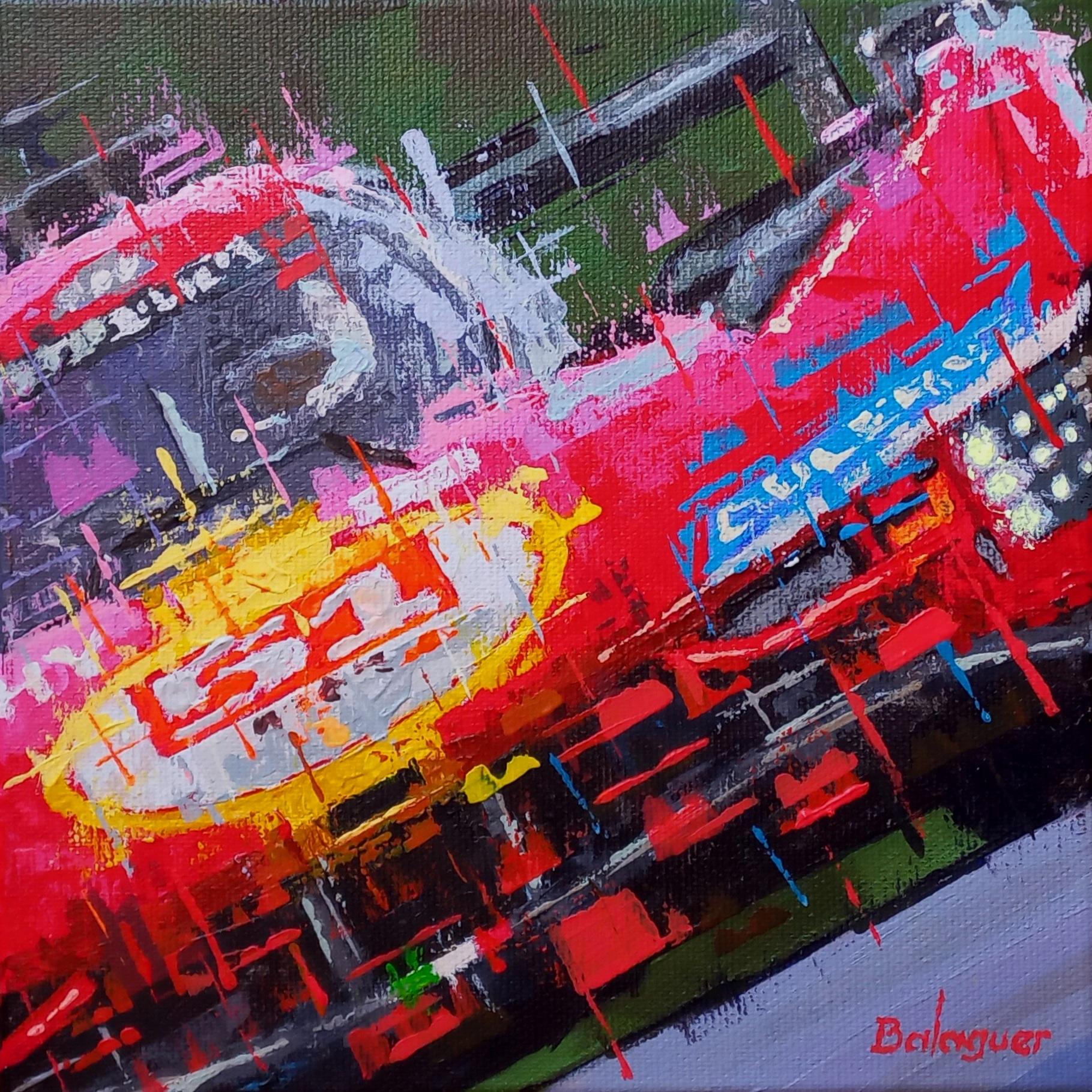 Alex BALAGUER Figurative Painting - Balaguer 7 Le Mans 2023. Ferrari 499 P· original painting
