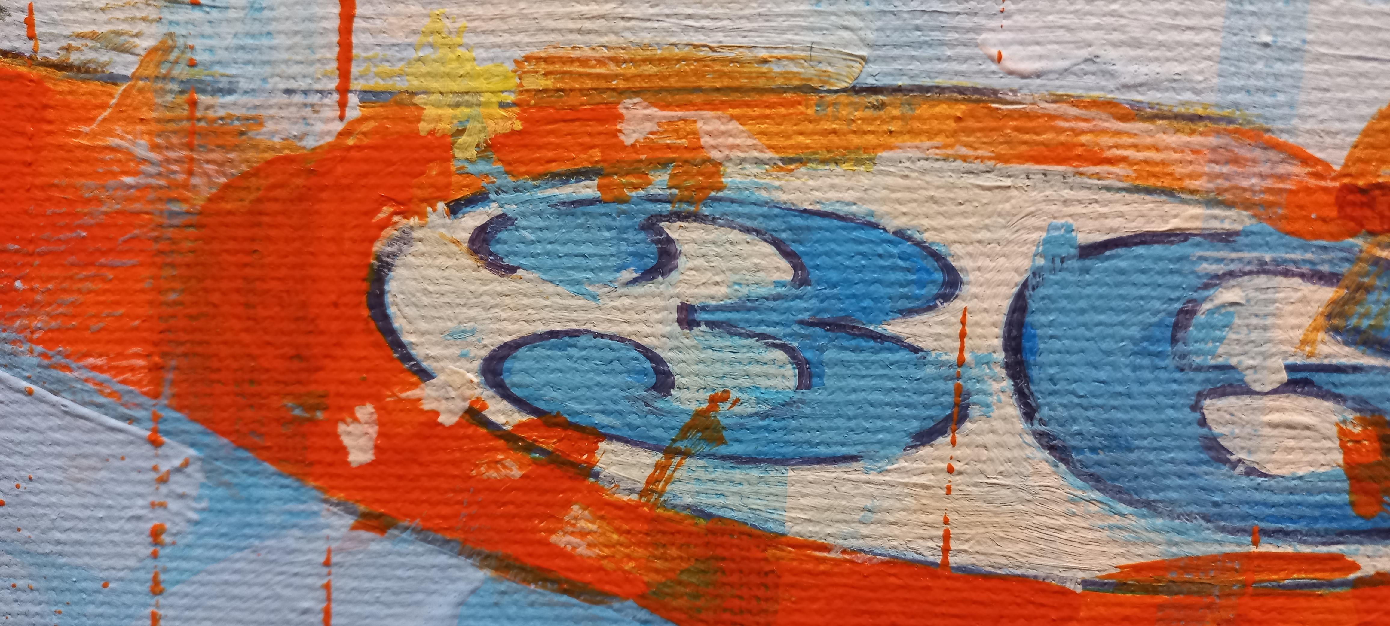 BALAGUER 7Targa Florio. 1970  Car Races  Porsche 908 original acrylic painting For Sale 7