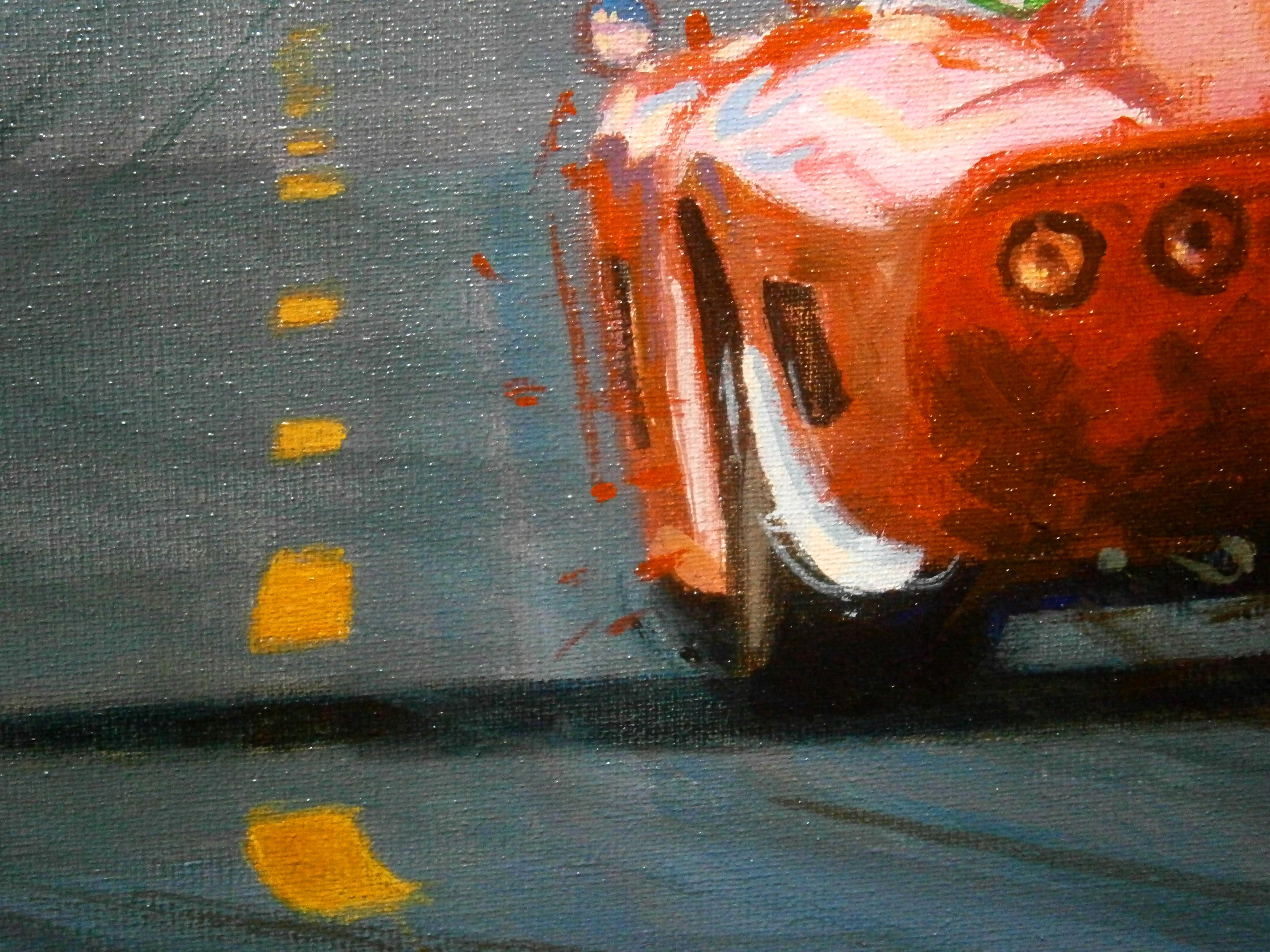 Balaguer 9 Car Races Le Mans 1965 - Iso Grifo A3/C. original painting (Schwarz), Figurative Painting, von Alex BALAGUER