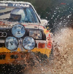 Balaguer 9  Rally,  Car, Square, 346 Monte Carlo 1985. audi sport.  acrylic 