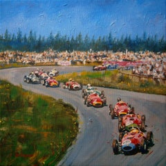Balaguer    Car Races  1957.. original acrylic painting