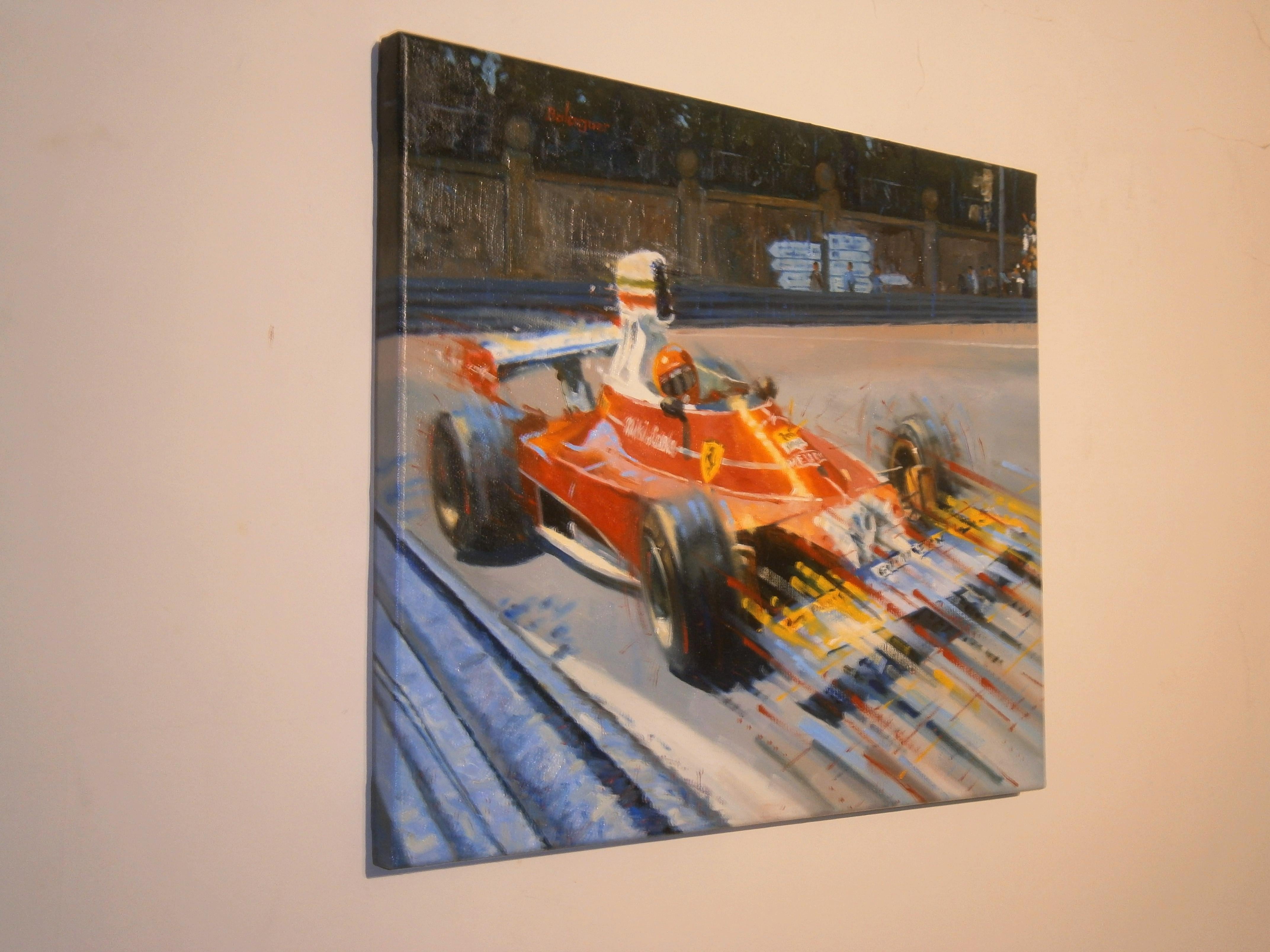 Balaguer  Carreras de coches 201 Niki Lauda. Ferrari 312Tpintura original - Painting de Alex BALAGUER