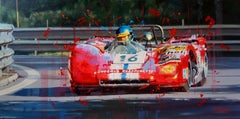 Balaguer  Gare automobilistiche 341. Ronnie Peterson. Lola T212. pittura acrilica originale