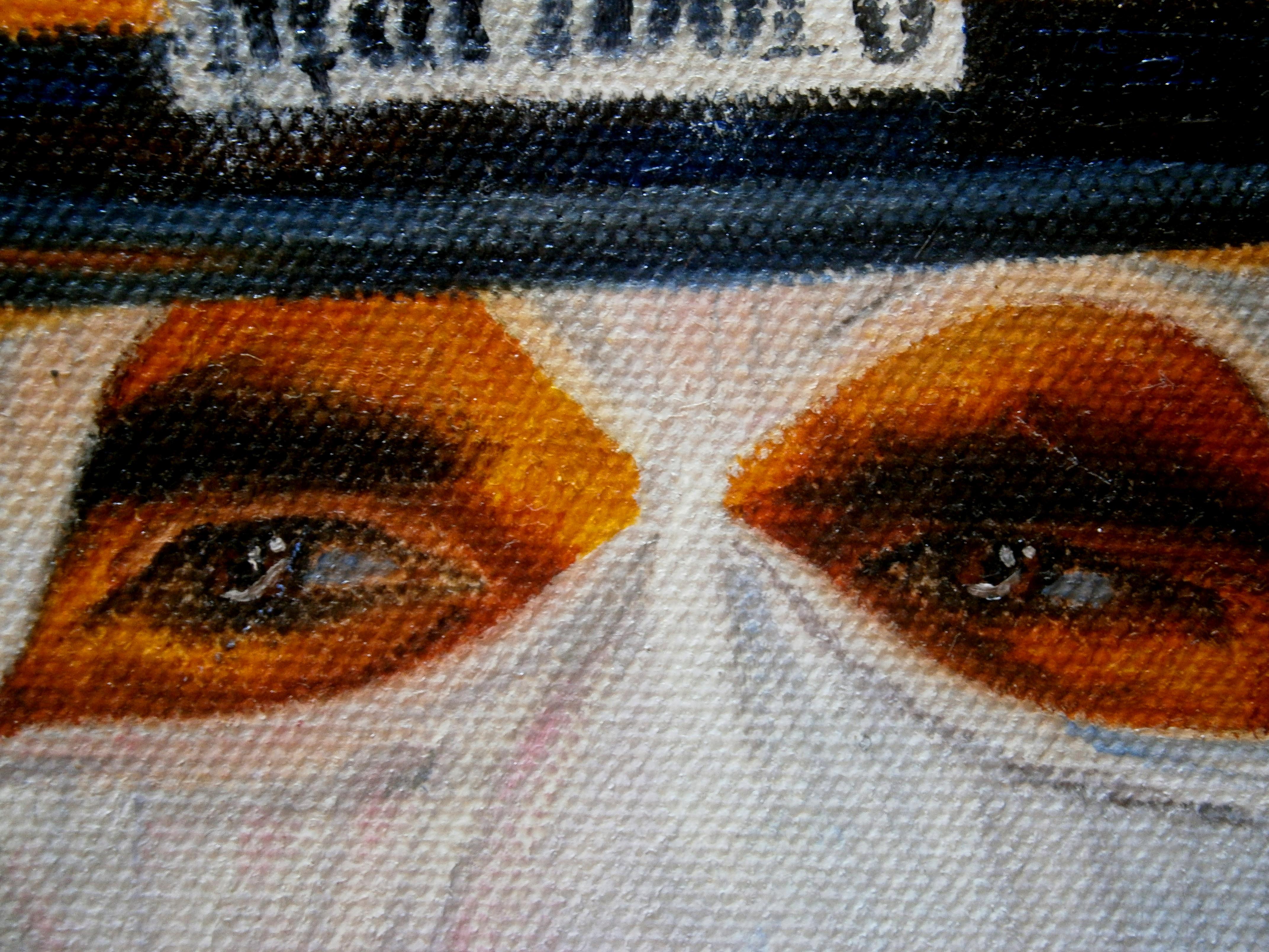 Balaguer  Gare automobilistiche   Emerson Fittipaldi    acrilico originale - Figurative Painting Nero di Alex BALAGUER
