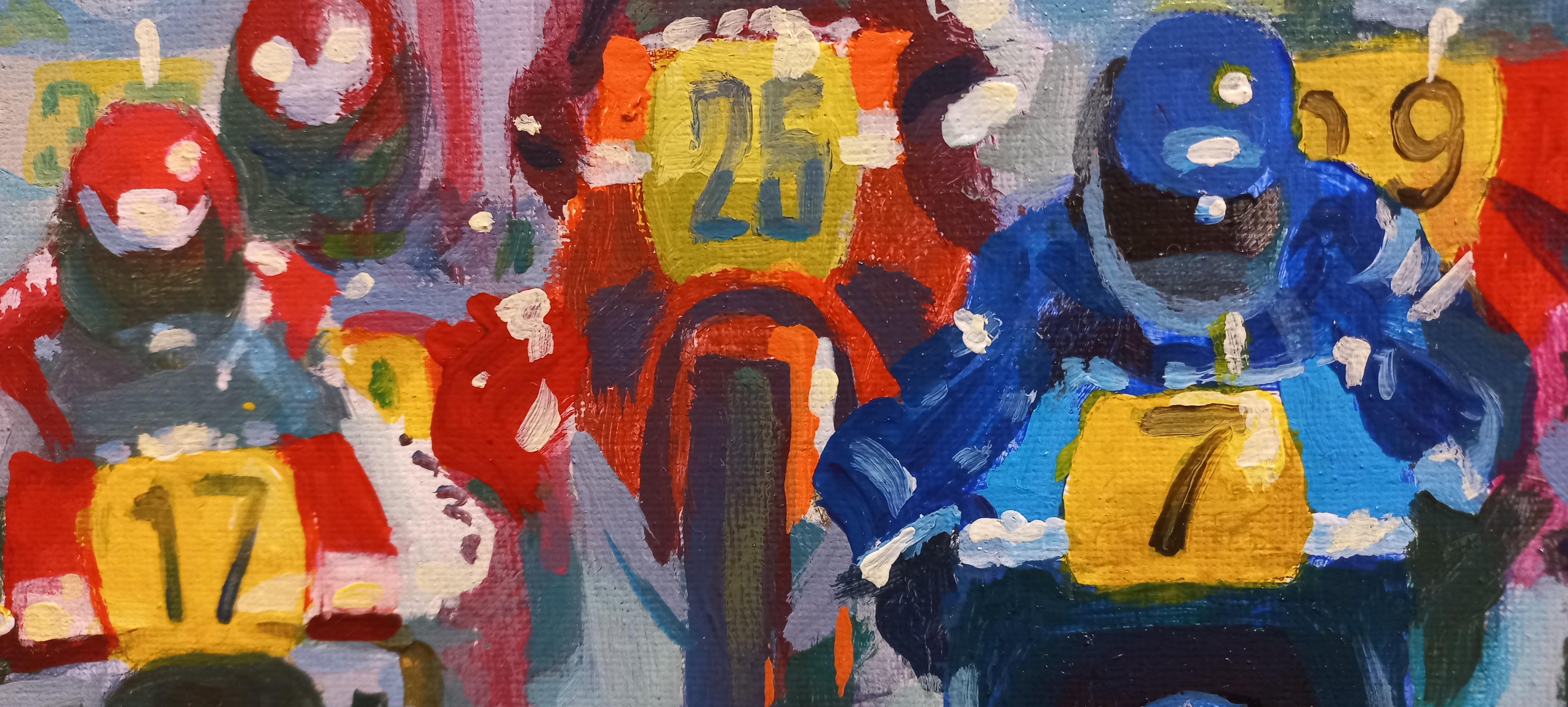 Balaguer 7 Gare automobilistiche Imola 1988   . pittura acrilica originale 3