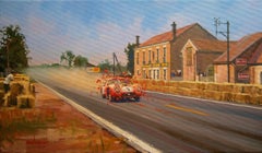 Balaguer    Carreras de coches   Le Mans 1957 Maseratti pintura acrílica orig.