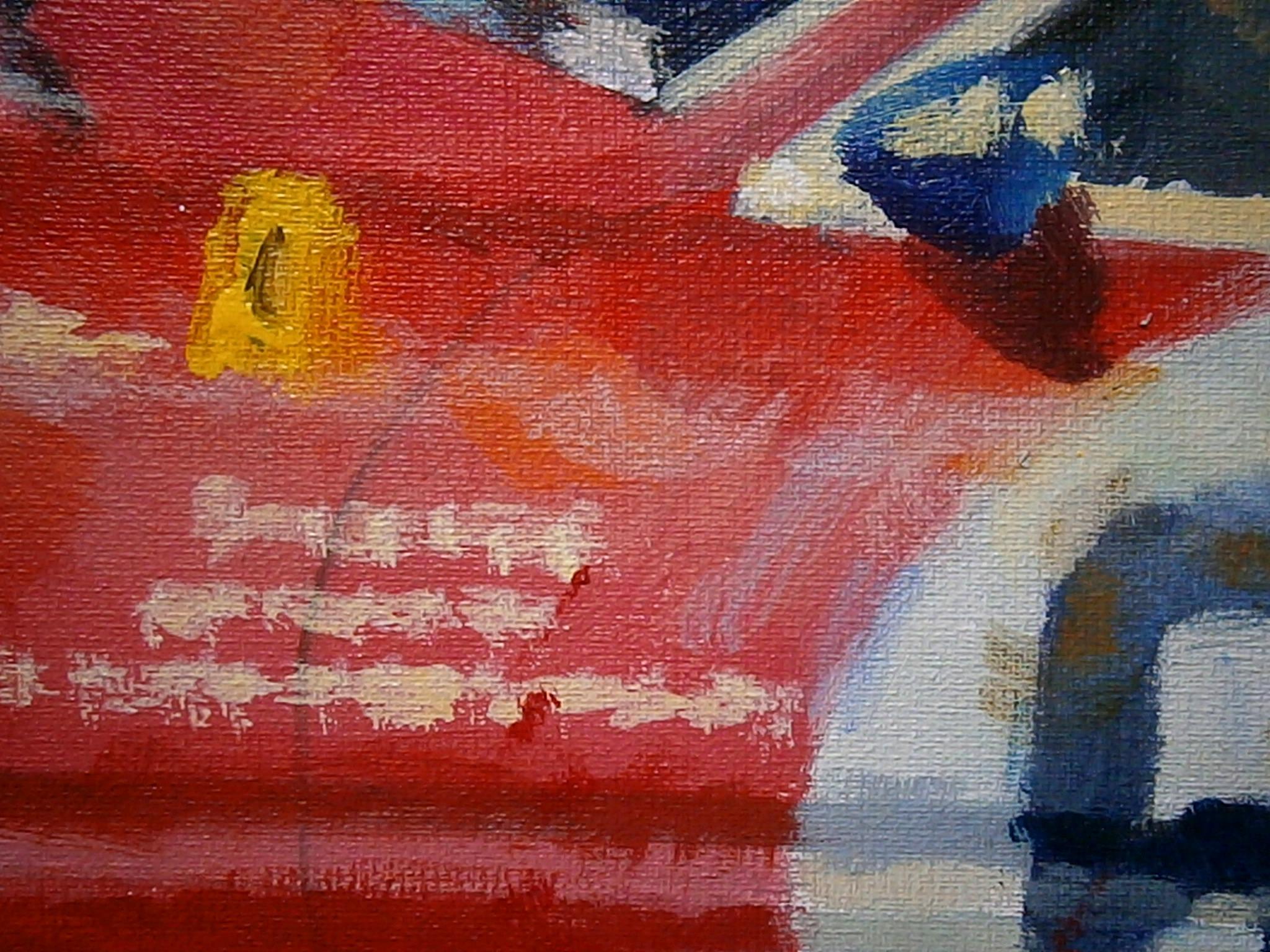 Balaguer  Carreras de coches  Le Mans 1958 - Ferrari 250 TR/58 pintura original - Figurative Painting Marrón de Alex BALAGUER
