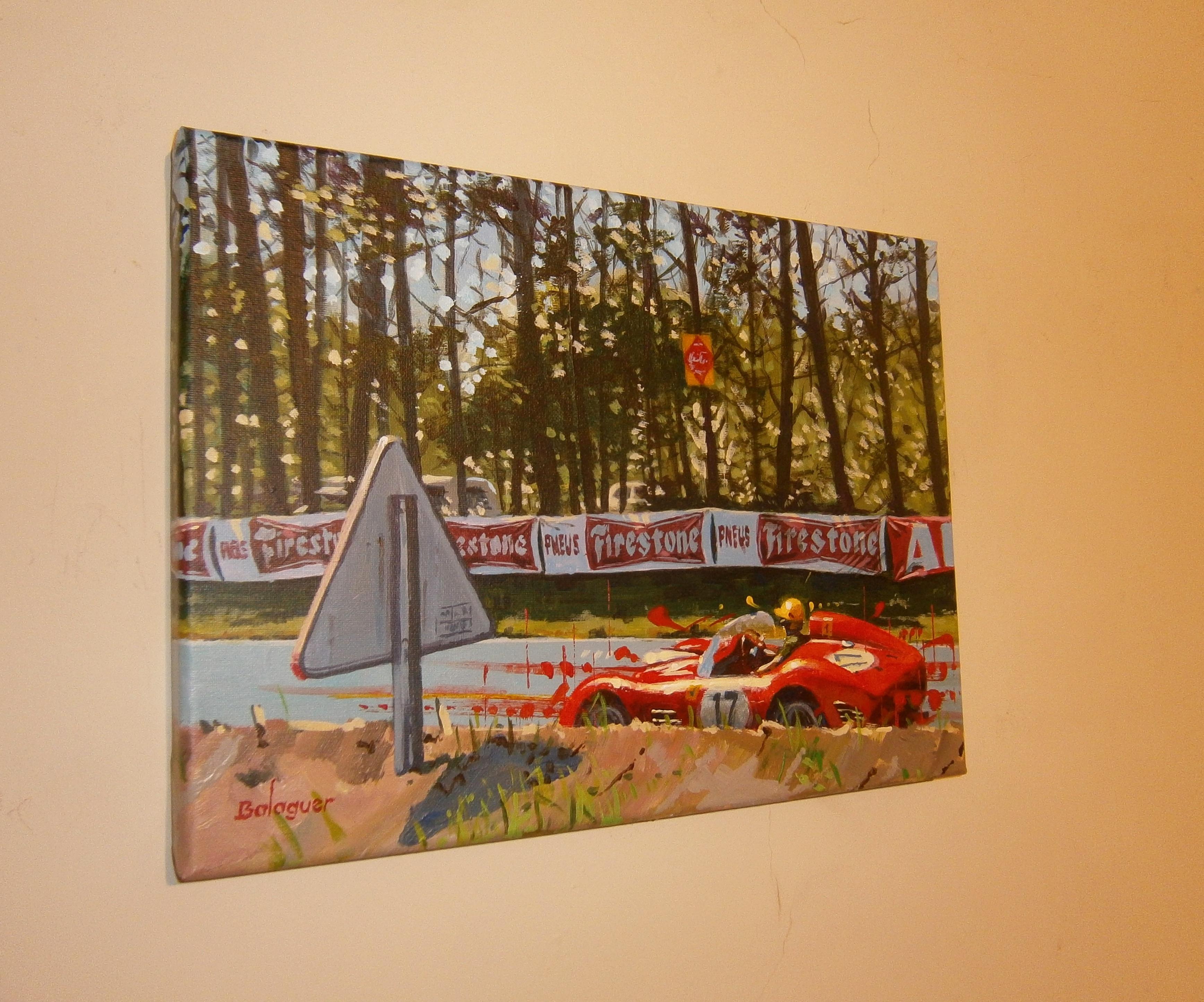 Balaguer  Car Races   Le Mans 1960 Ferrari 250 TR59   orig. acrylic painting - Painting by Alex BALAGUER