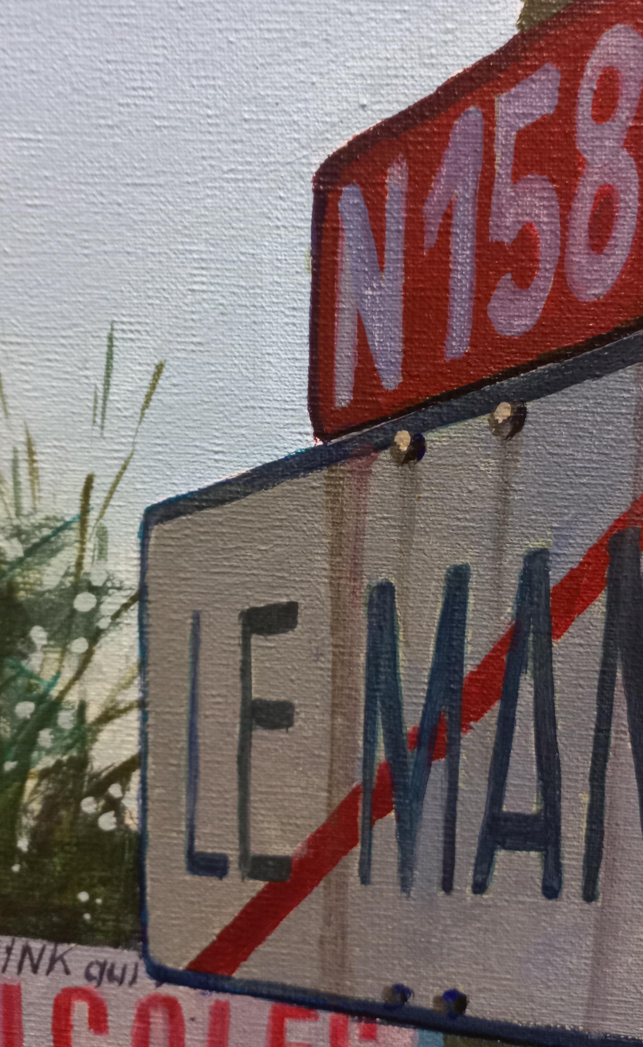 Balaguer Autorennen  Le Mans 1972 Matra MS 670 orig. Acrylgemälde (Schwarz), Figurative Painting, von Alex BALAGUER