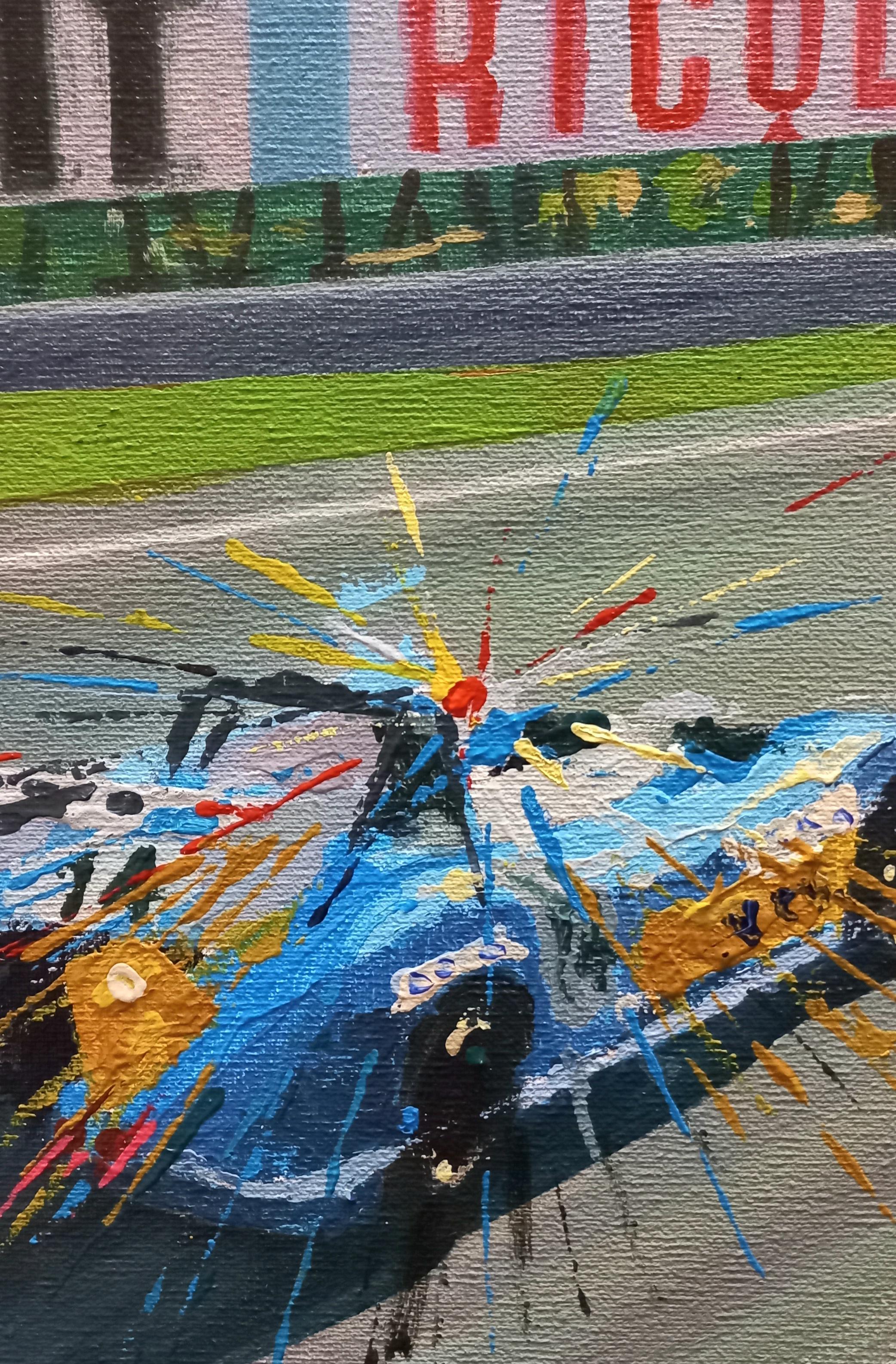 Balaguer Autorennen  Le Mans 1972 Matra MS 670 orig. Acrylgemälde im Angebot 1