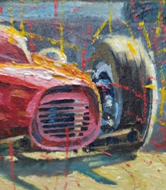 Balaguer  Car Races,  Monaco 1961,   original acrylic painting