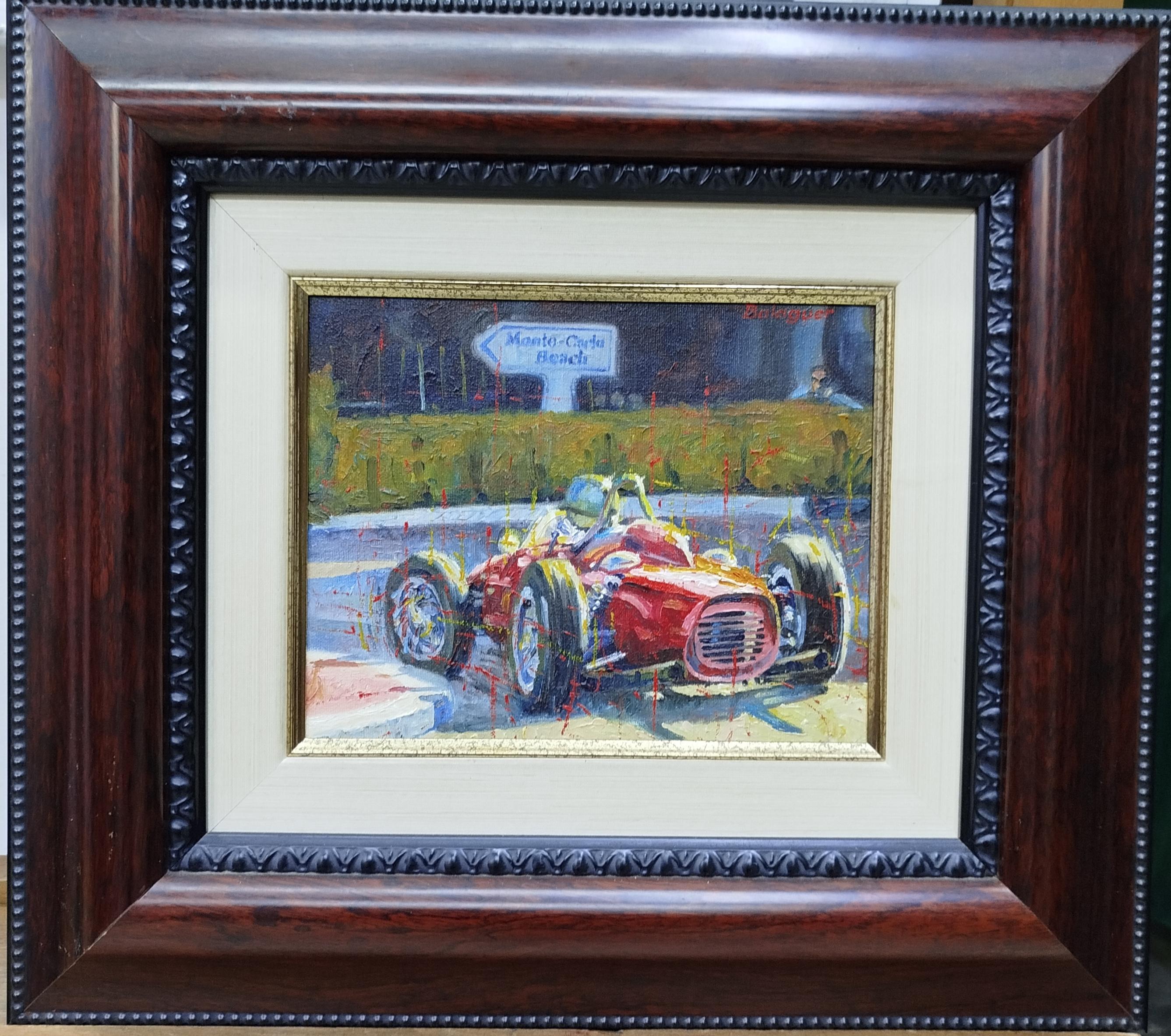 Balaguer  Auto-Rennen,  Monaco 1961,   Original-Acrylgemälde im Angebot 2
