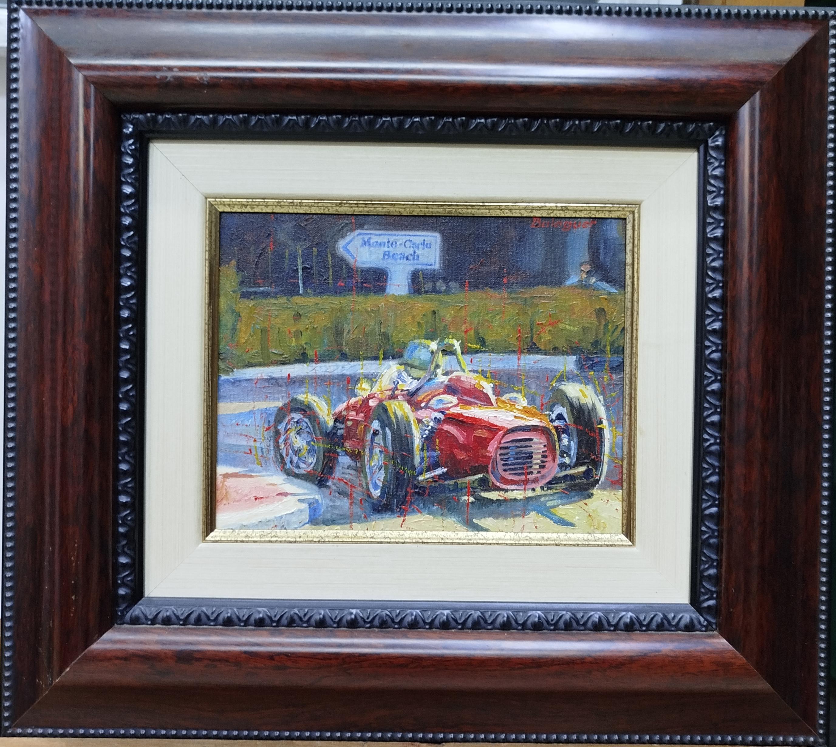 Balaguer  Auto-Rennen,  Monaco 1961,   Original-Acrylgemälde im Angebot 3