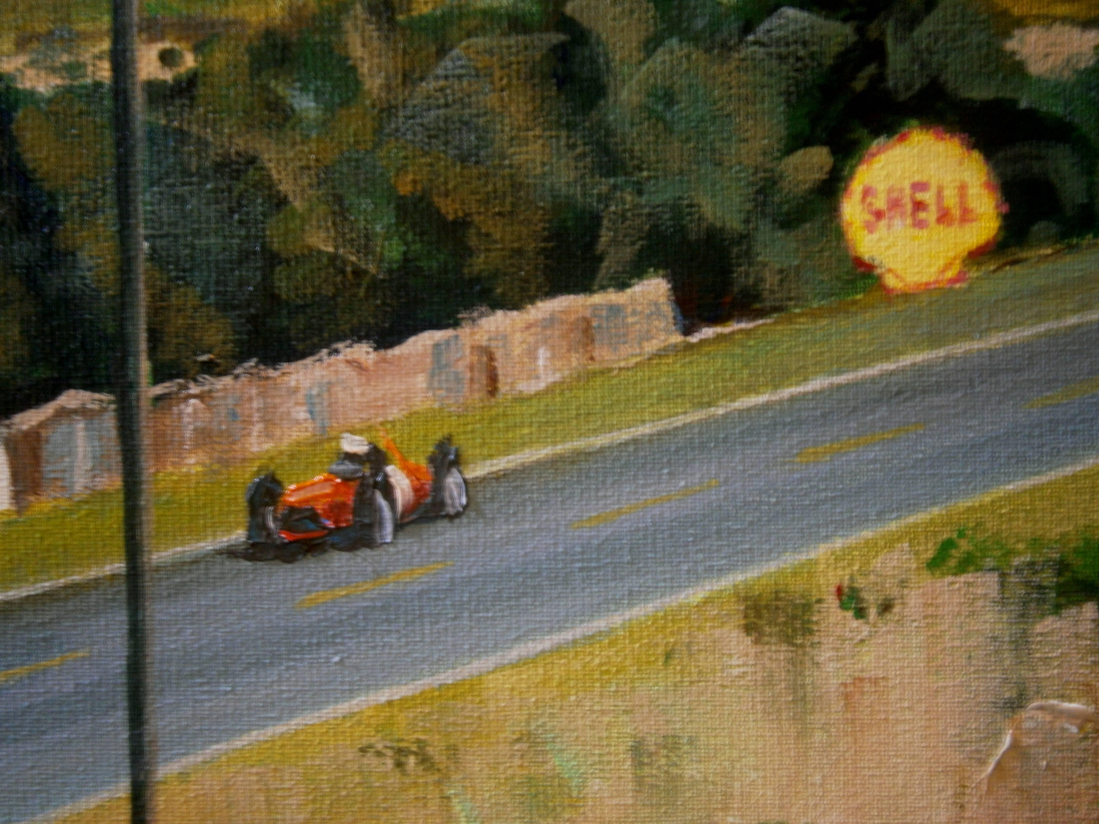 Balaguer Car Races  Reims-Gueux original realist acrylic painting - Contemporary Painting by Alex BALAGUER