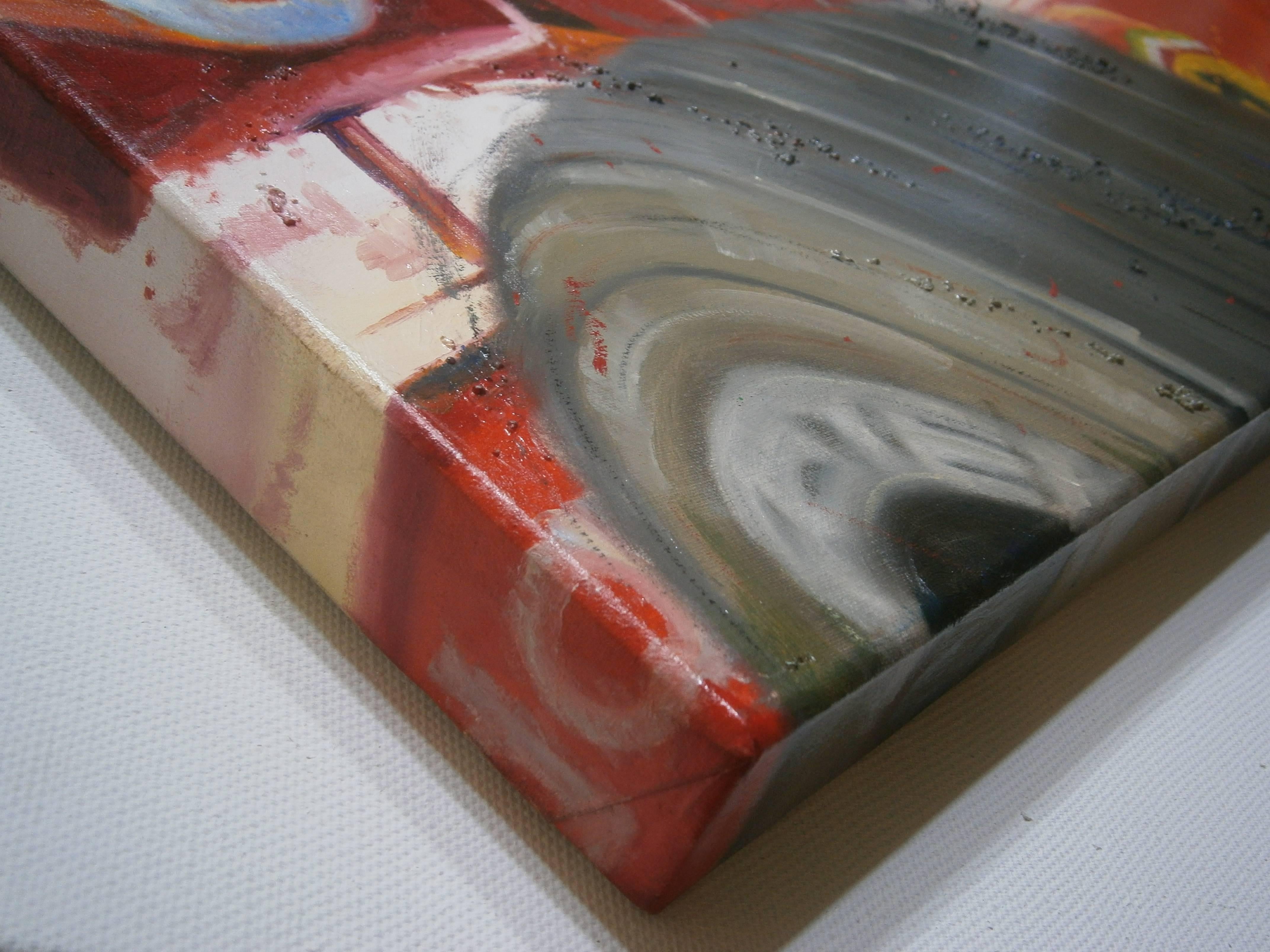 Balaguer 6 Carreras de coches Schumacher 2001. coche pintura acrílica figurativa original - Painting Contemporáneo de Alex BALAGUER