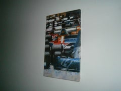 Balaguer   Car Races  Vertical original acrylic painting