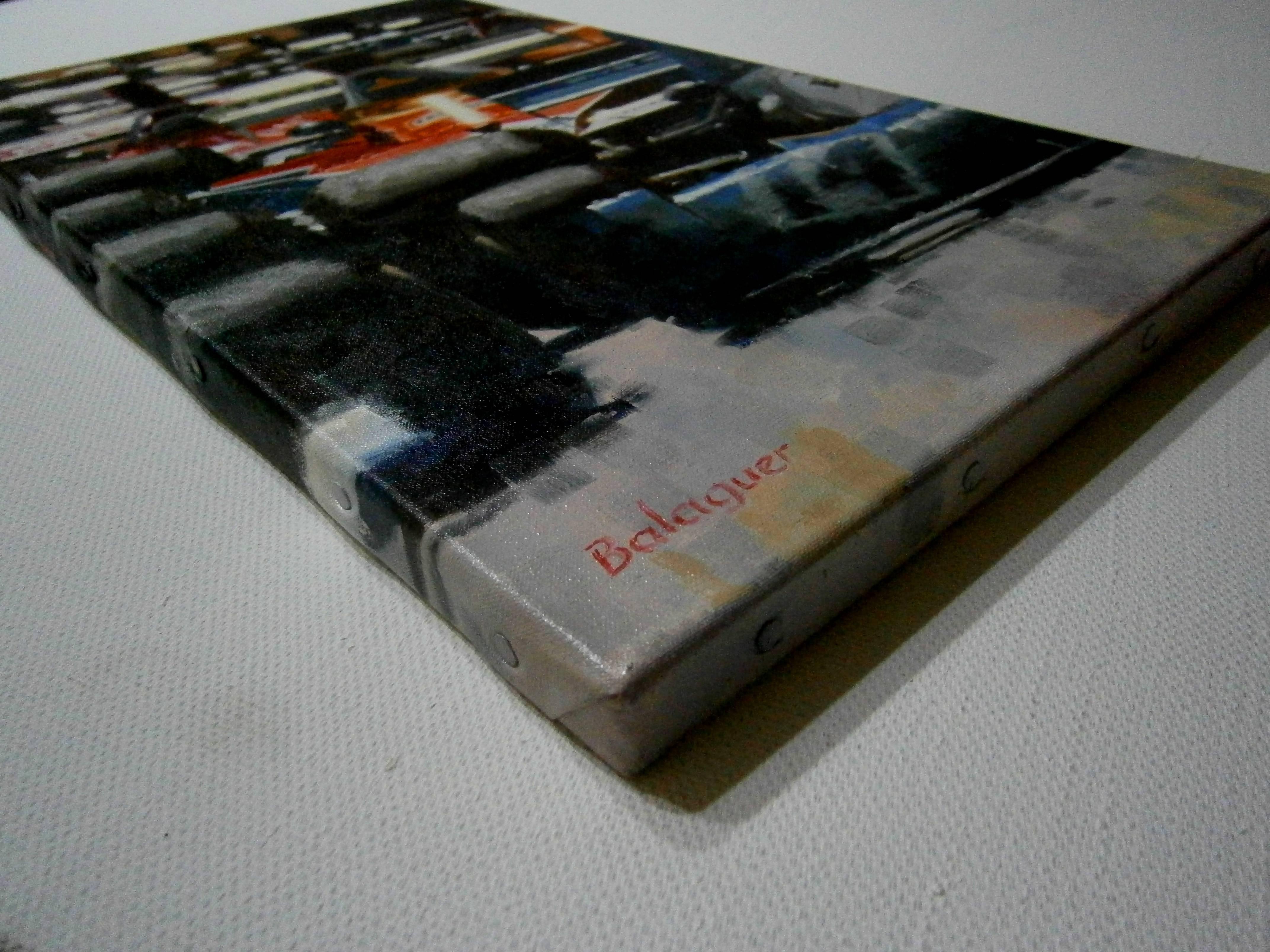 Balaguer   Auto-Rennen  Vertikales Original-Acrylgemälde (Zeitgenössisch), Painting, von Alex BALAGUER