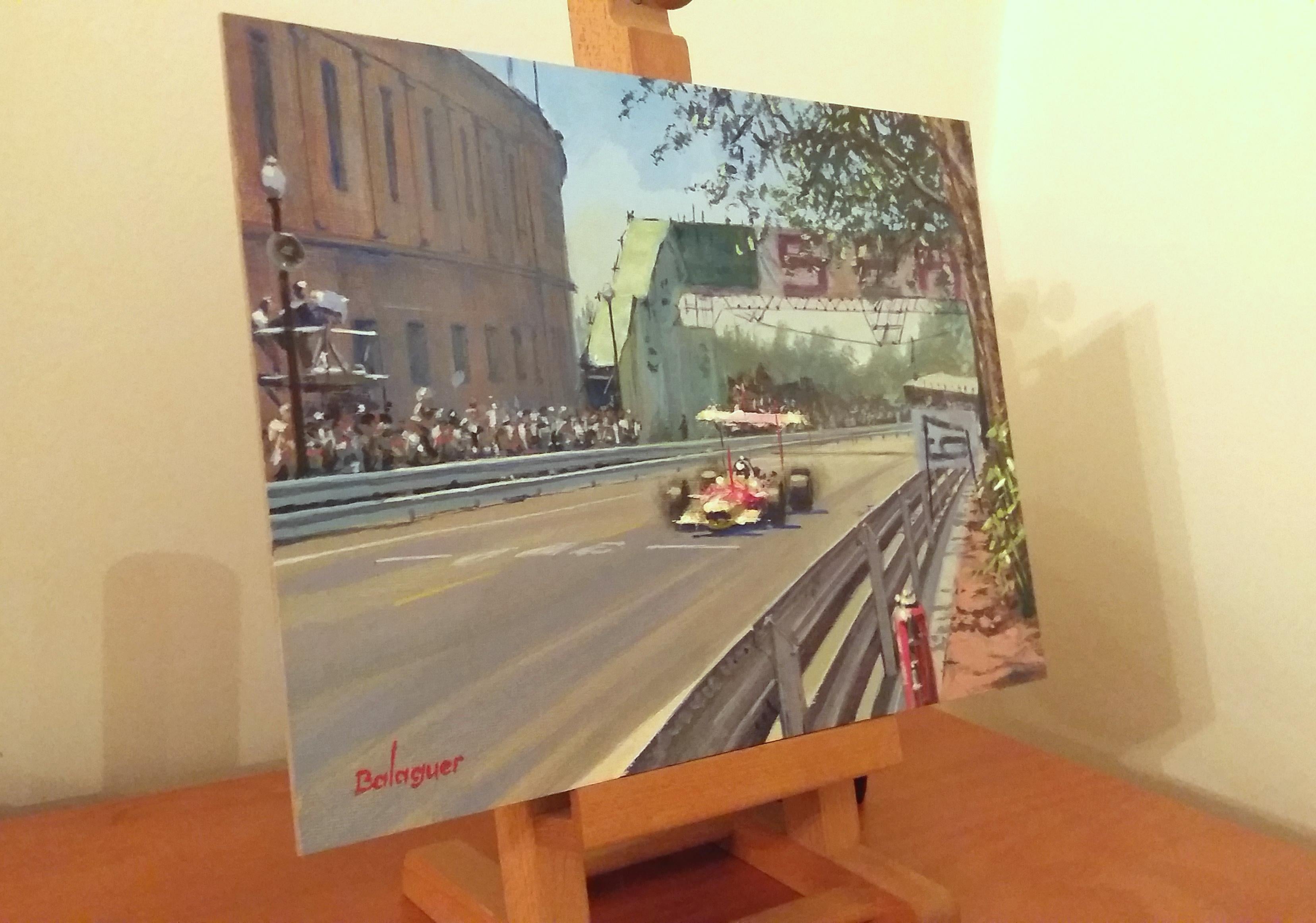 Balaguer   Auto d'epoca, 347 LOTUS 498 FORD, dipinto acrilico originale - Painting di Alex BALAGUER