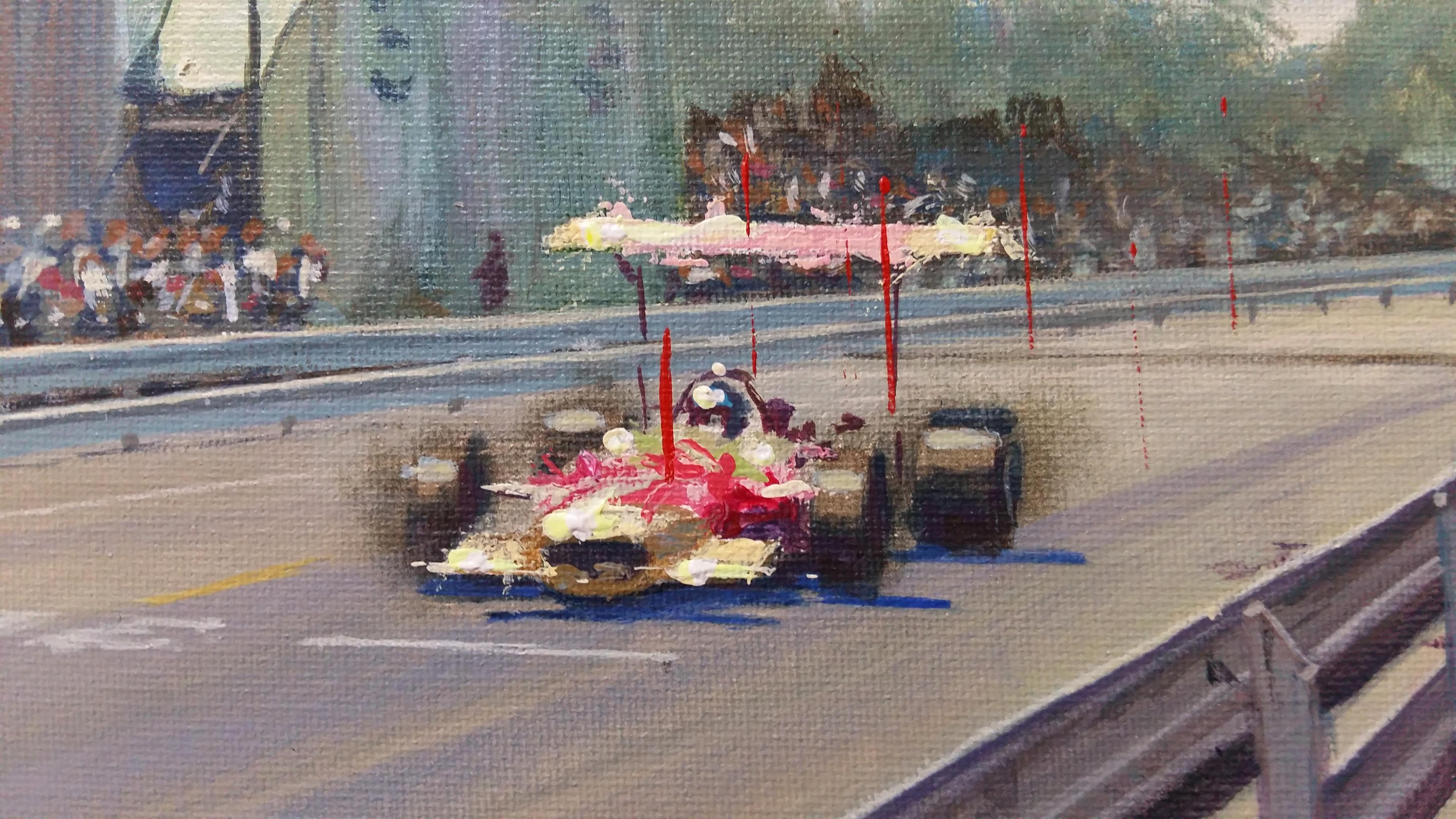 Balaguer   Auto d'epoca, 347 LOTUS 498 FORD, dipinto acrilico originale - Painting Contemporaneo di Alex BALAGUER