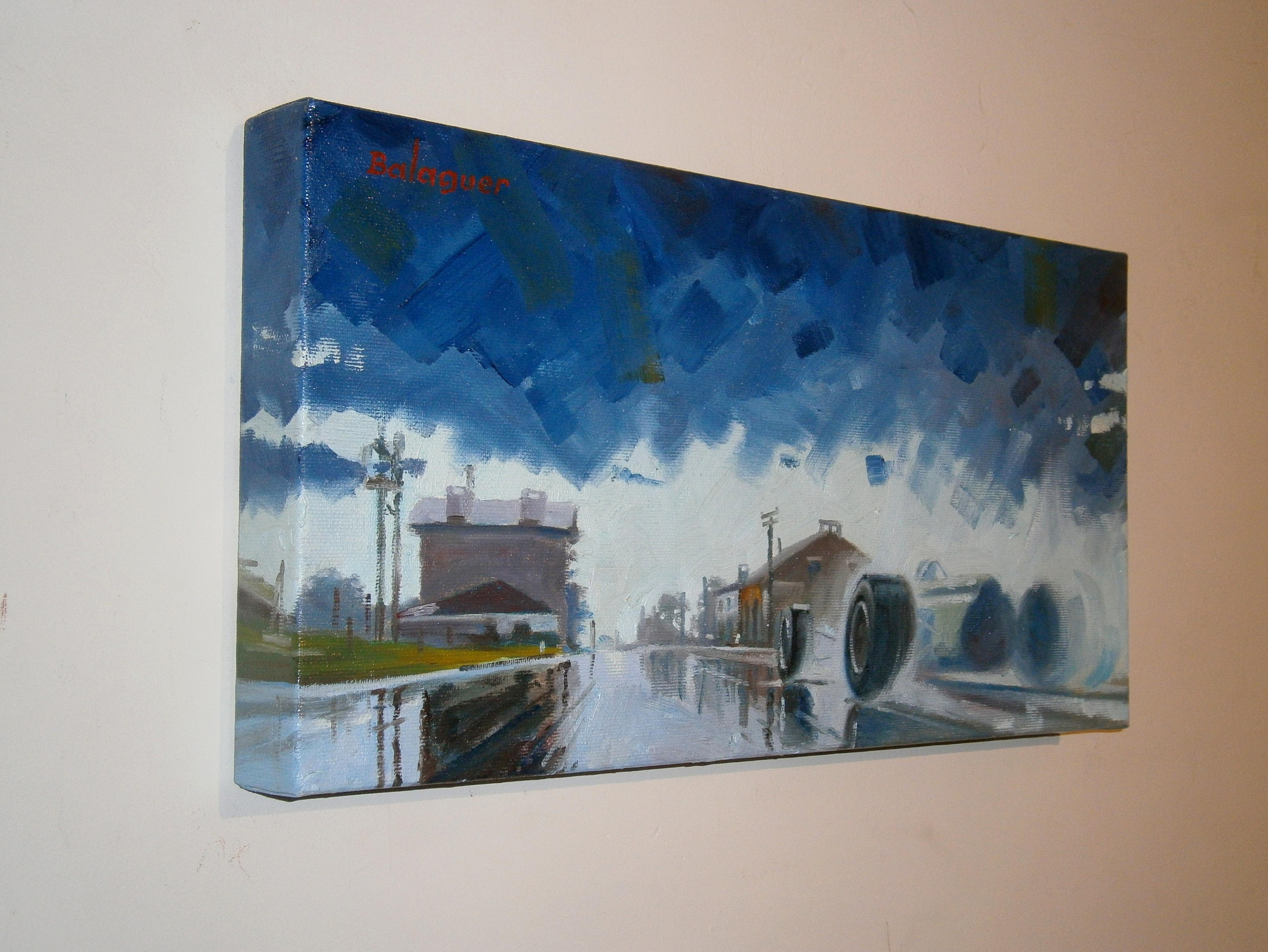 Balaguer  Oldtimer  Graham Hill. BRM P261. Original-Acrylgemälde – Painting von Alex BALAGUER