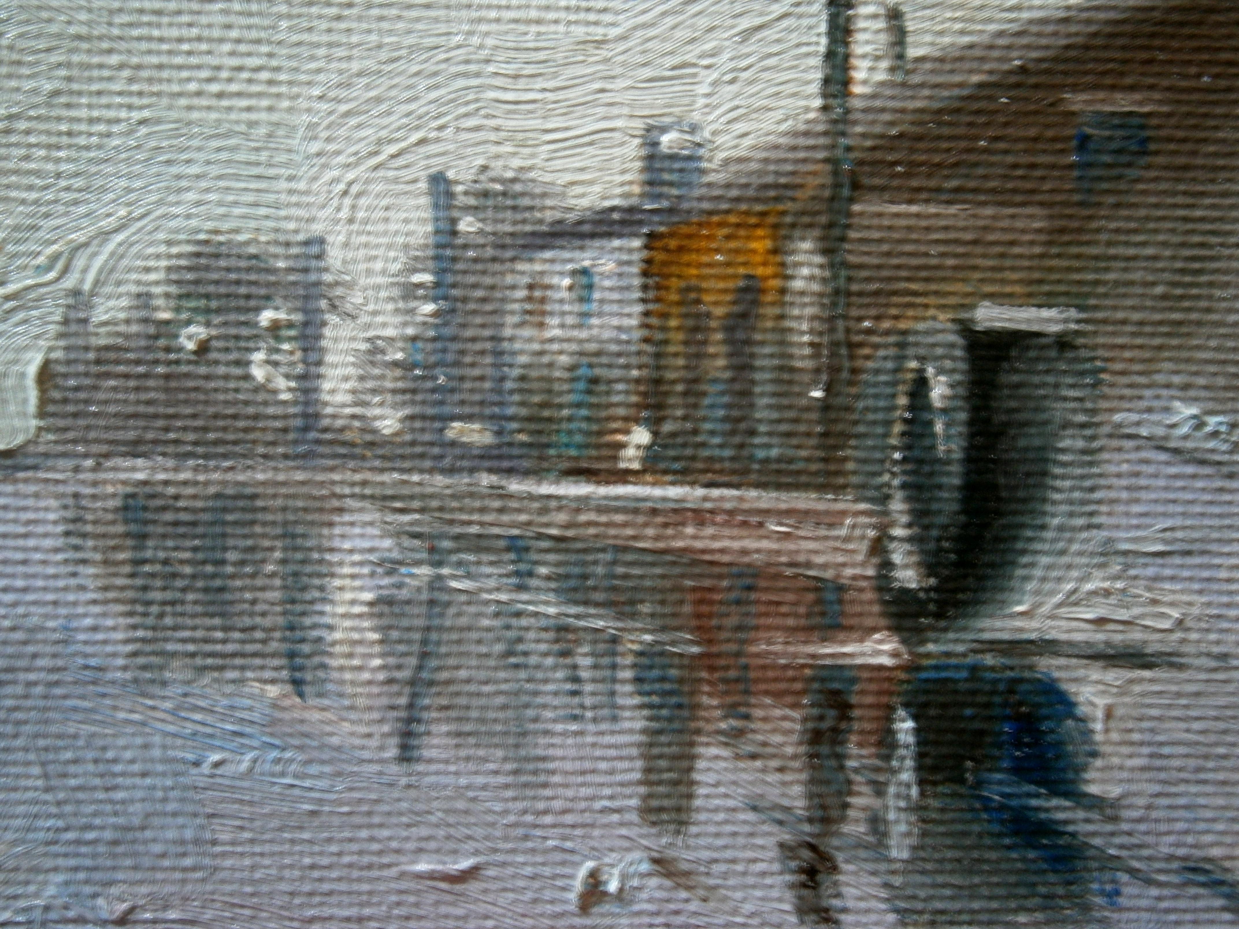 Balaguer  Auto d'epoca  Graham Hill. BRM P261. pittura acrilica originale - Figurative Painting Grigio di Alex BALAGUER