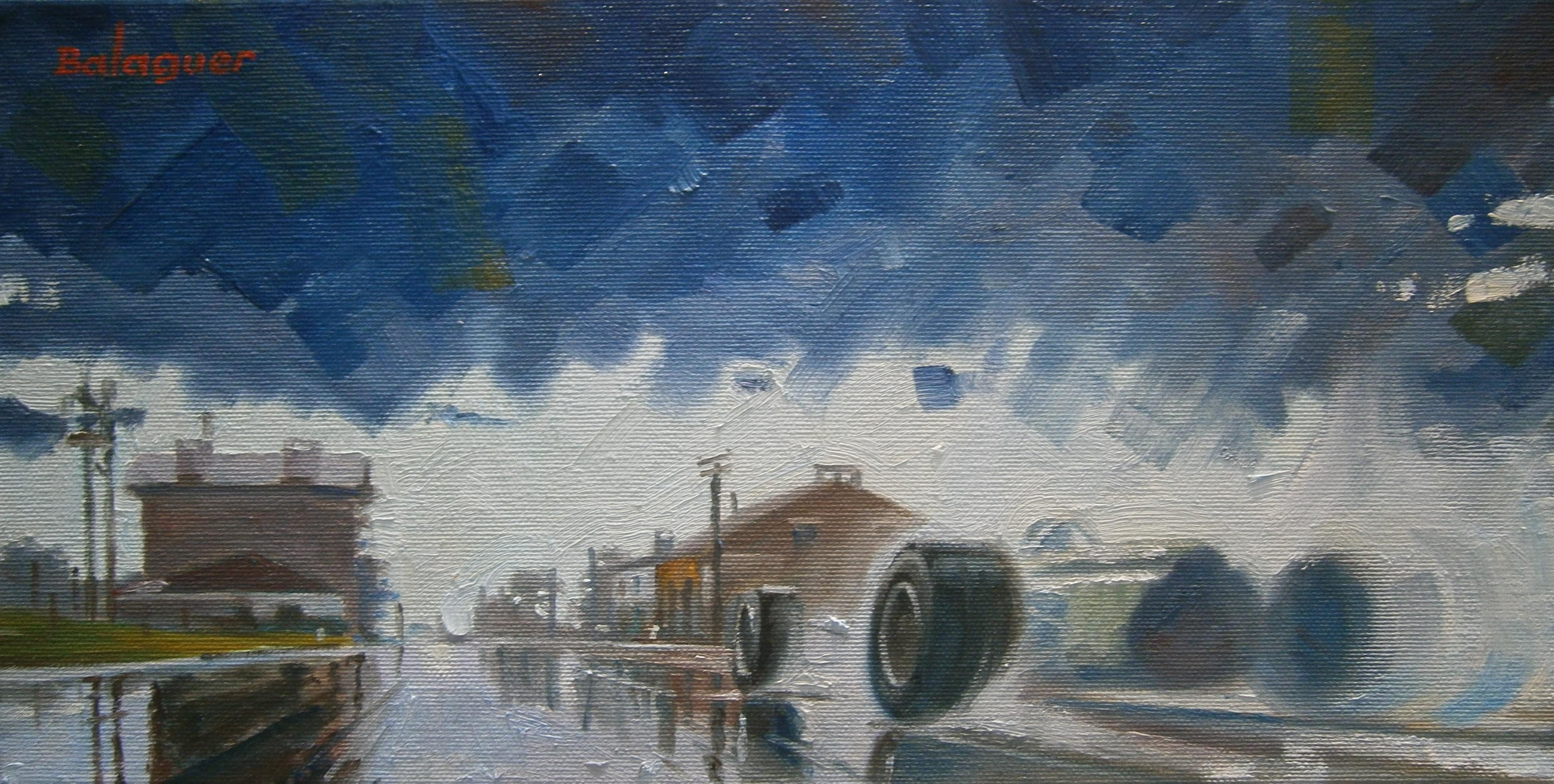 Figurative Painting di Alex BALAGUER - Balaguer  Auto d'epoca  Graham Hill. BRM P261. pittura acrilica originale