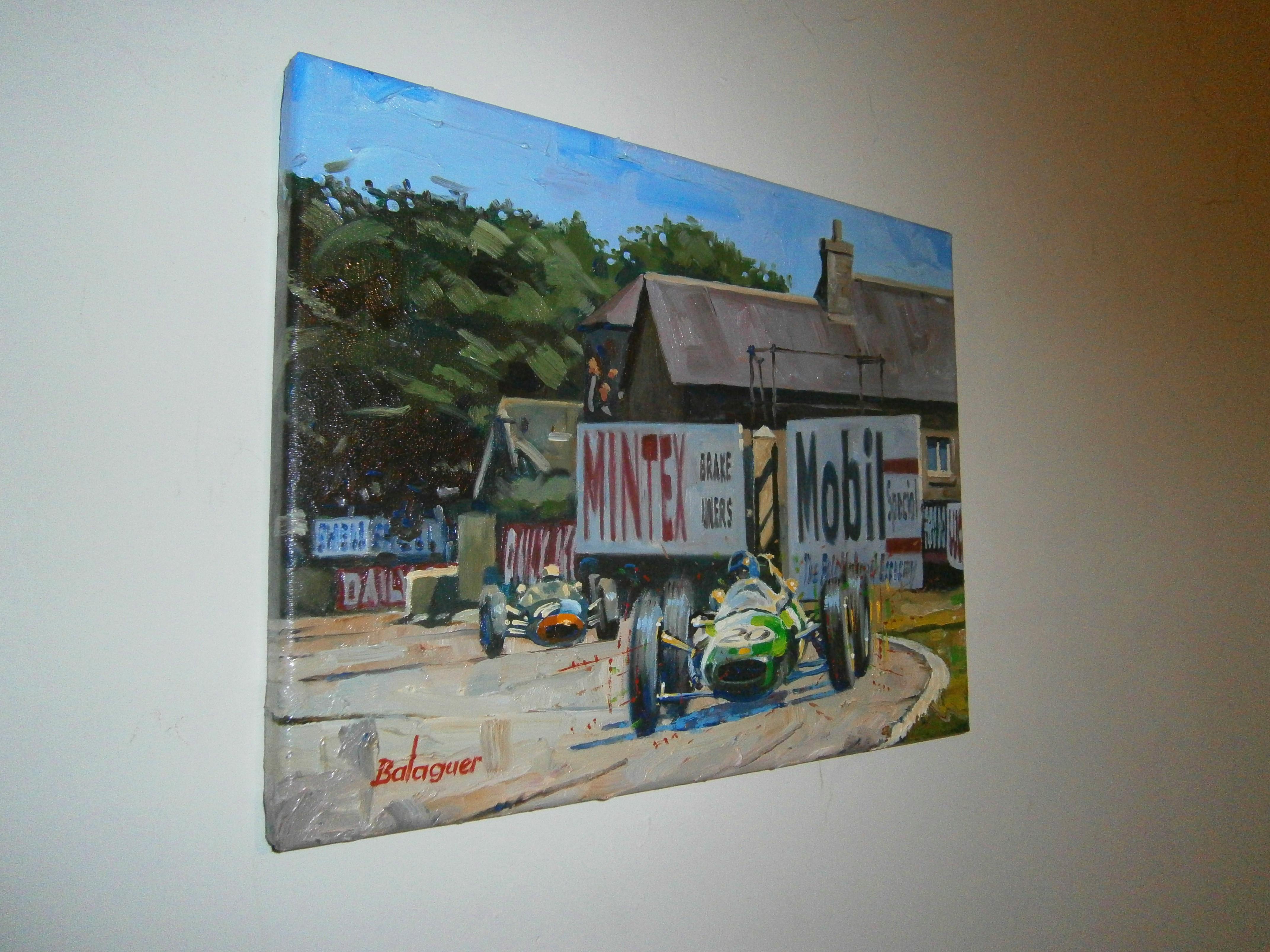 Balaguer  Auto d'epoca Jim Clark. Lotus 25. dipinto originale - Painting di Alex BALAGUER