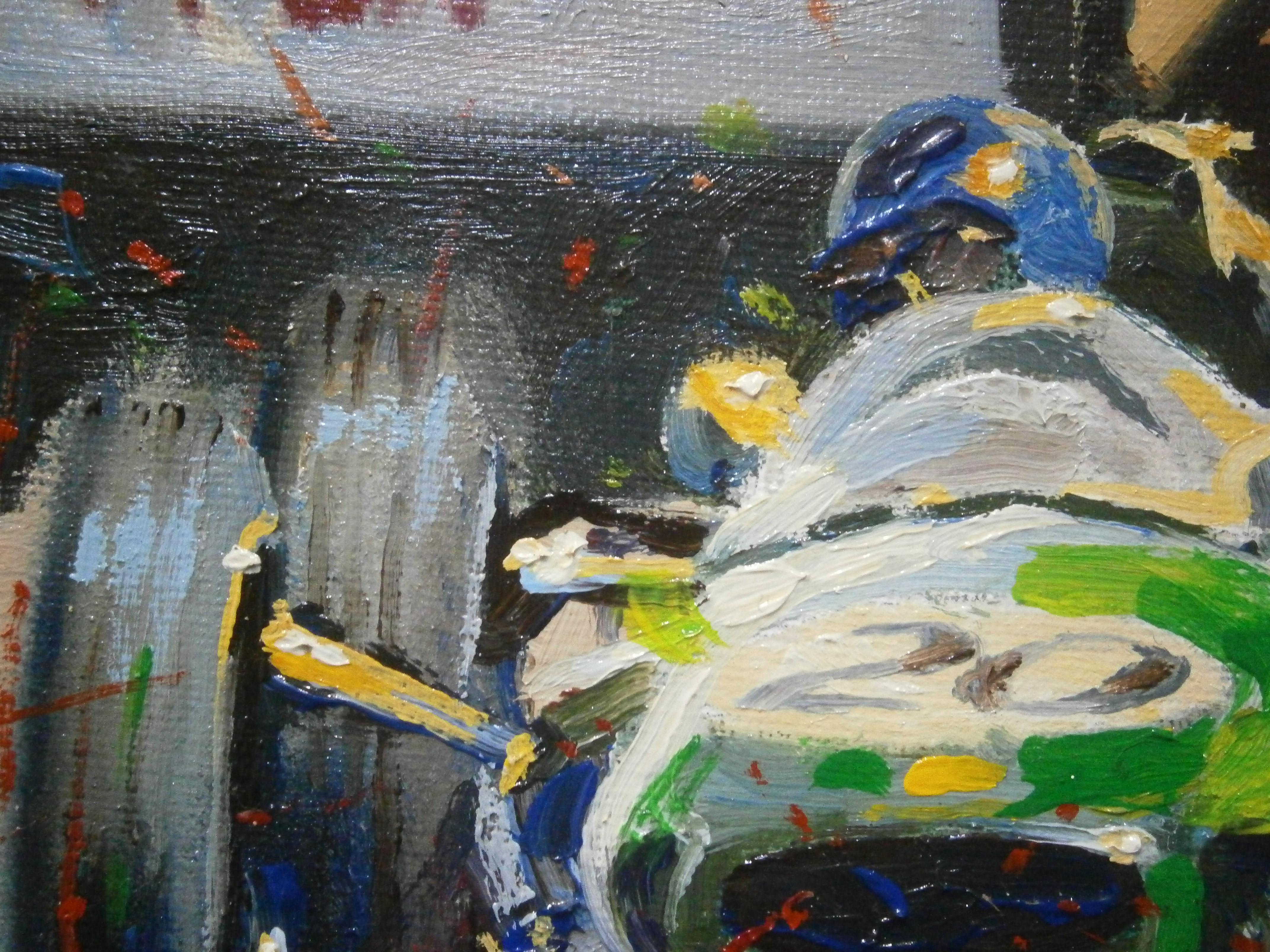 Balaguer  Auto d'epoca Jim Clark. Lotus 25. dipinto originale - Figurative Painting Marrone di Alex BALAGUER