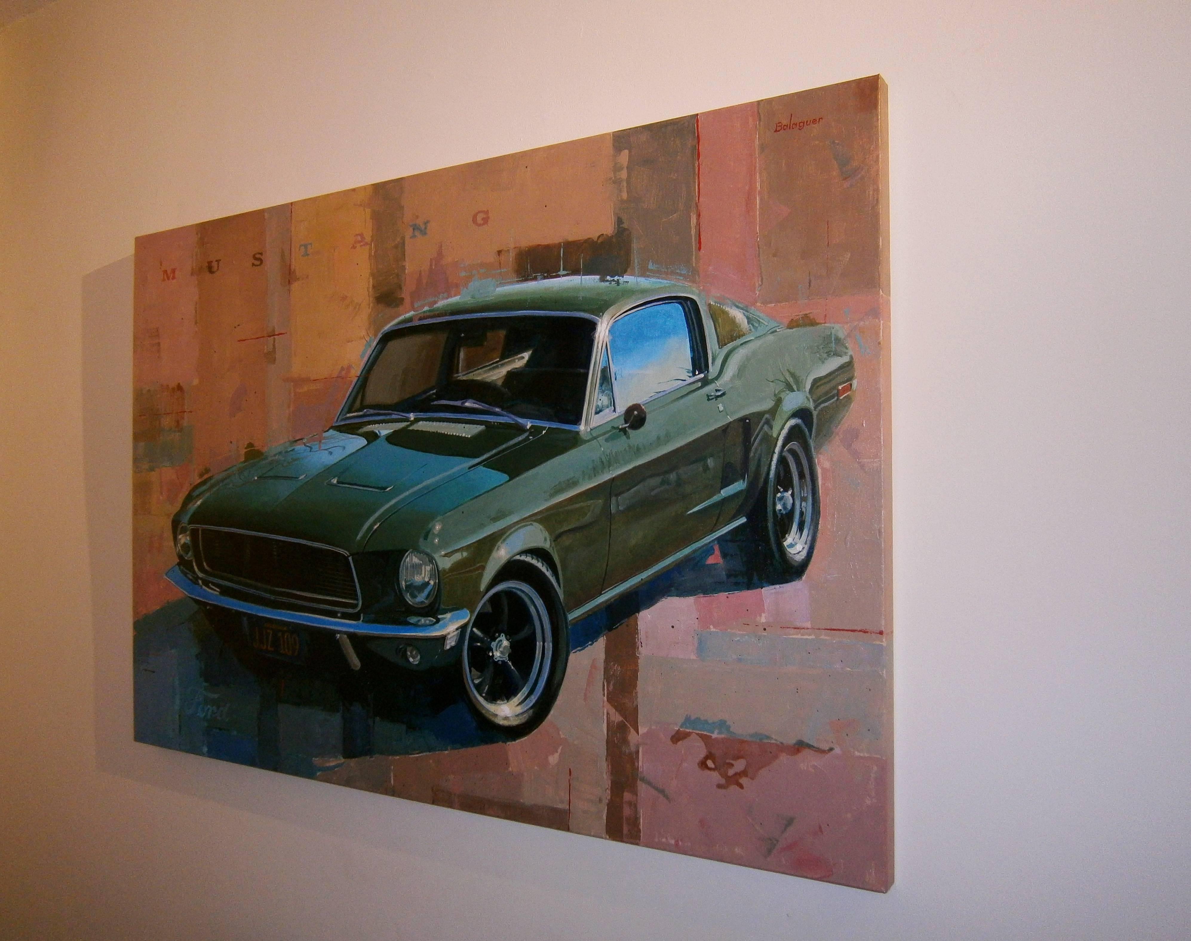 Balaguer  Quadro originale su tela acrilica con auto d'epoca - Painting di Alex BALAGUER