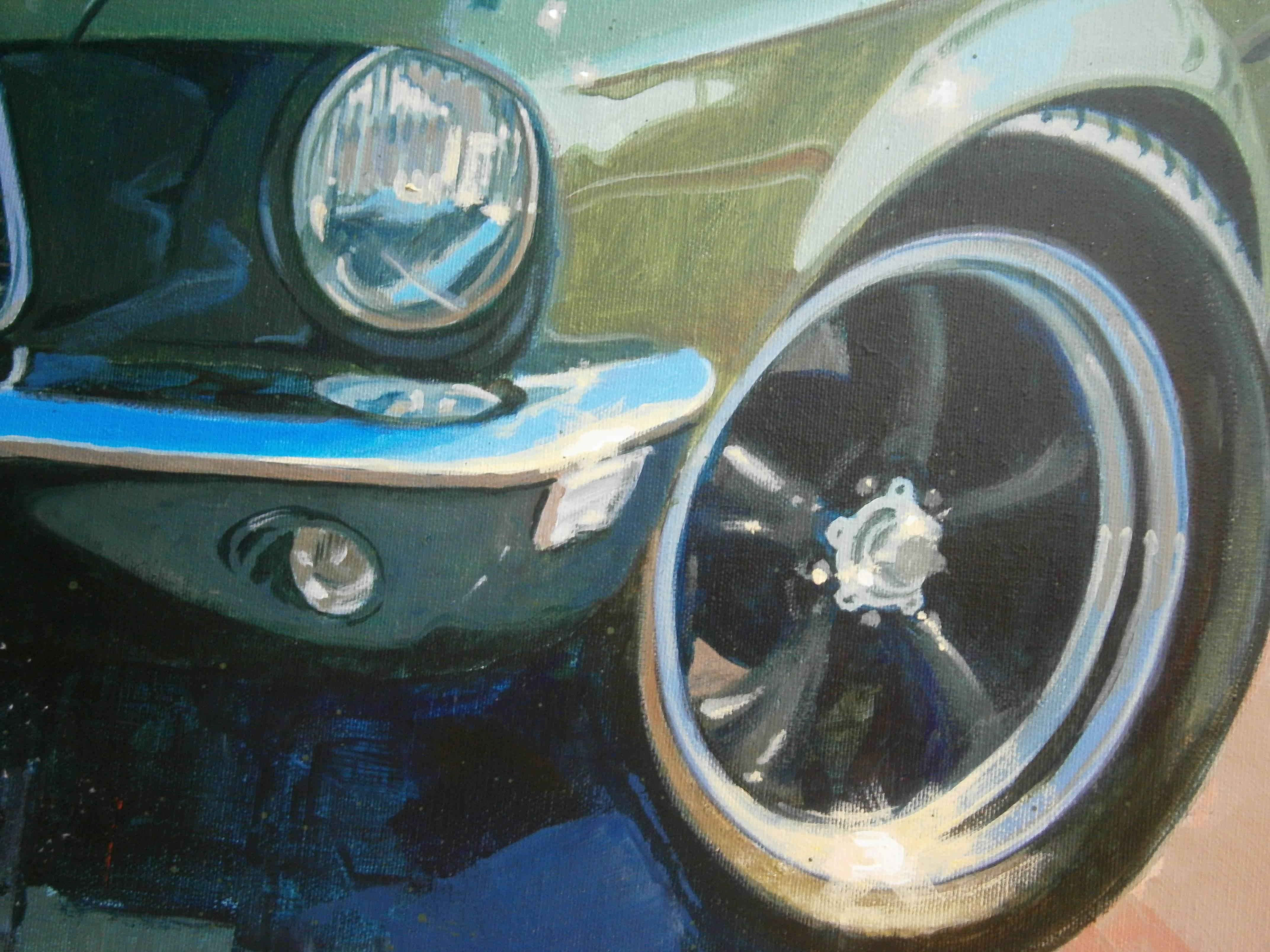 Balaguer  Quadro originale su tela acrilica con auto d'epoca - Painting Contemporaneo di Alex BALAGUER