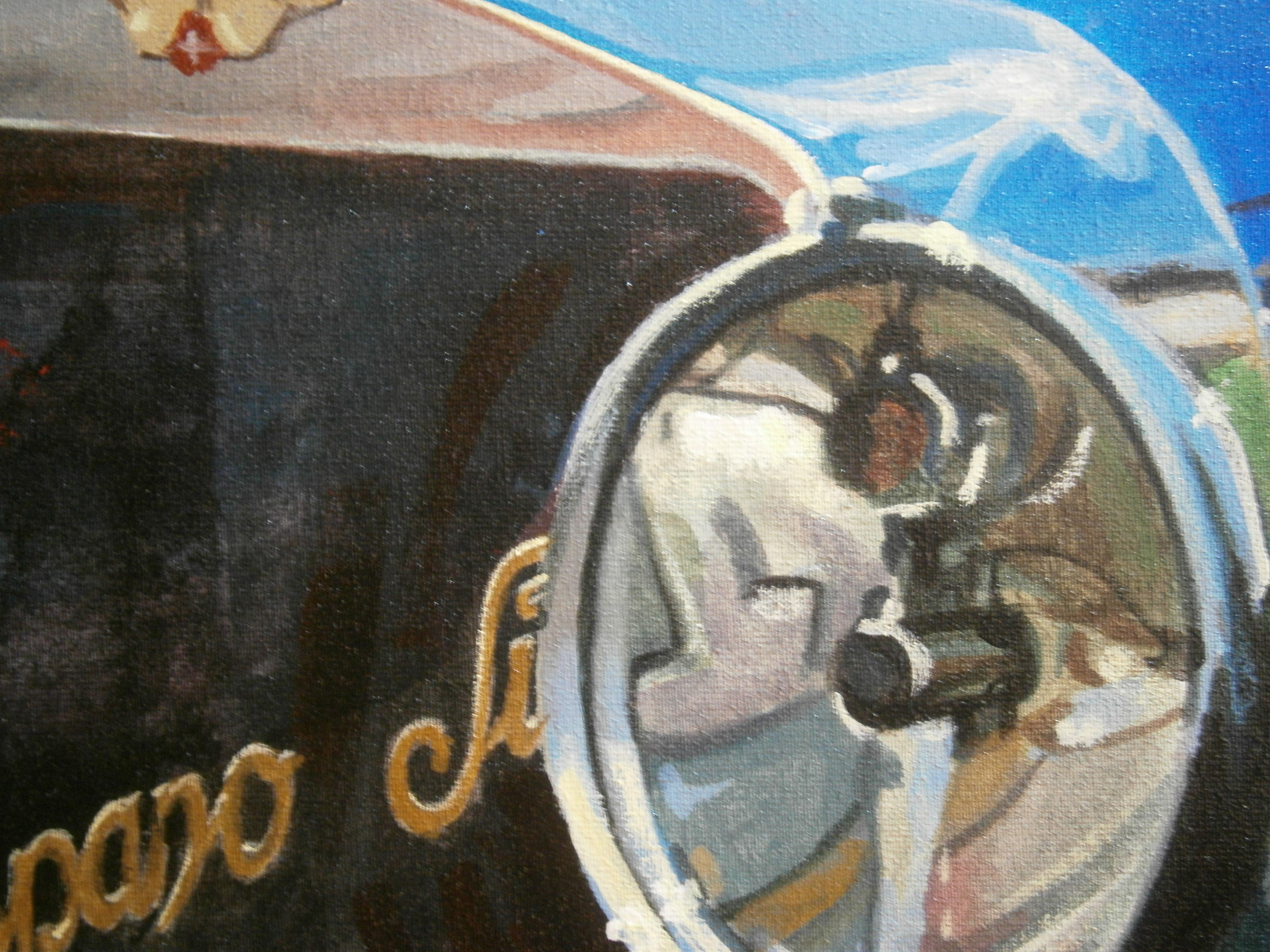 Balaguer  Car Races,  Nº 251 Hispano-Suiza  acrylic painting - Contemporary Painting by Alex BALAGUER