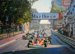 Nº 321 Clay Regazzoni 1974 Monaco GP Ferrari 312 B3  acrylic painting