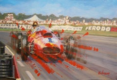 Peter Collins · 1958 British GP · Ferrari Dino 246 F1. original painting