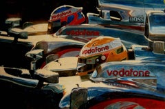  Balaguer  Car Races "The British Power" 2010. Car original acrylic painting