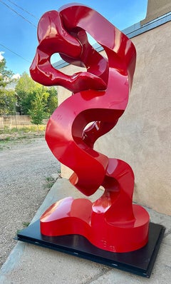 "Ristra", Large-Scale Abstract Metal Sculpture, Red, Outdoor, Contemporary