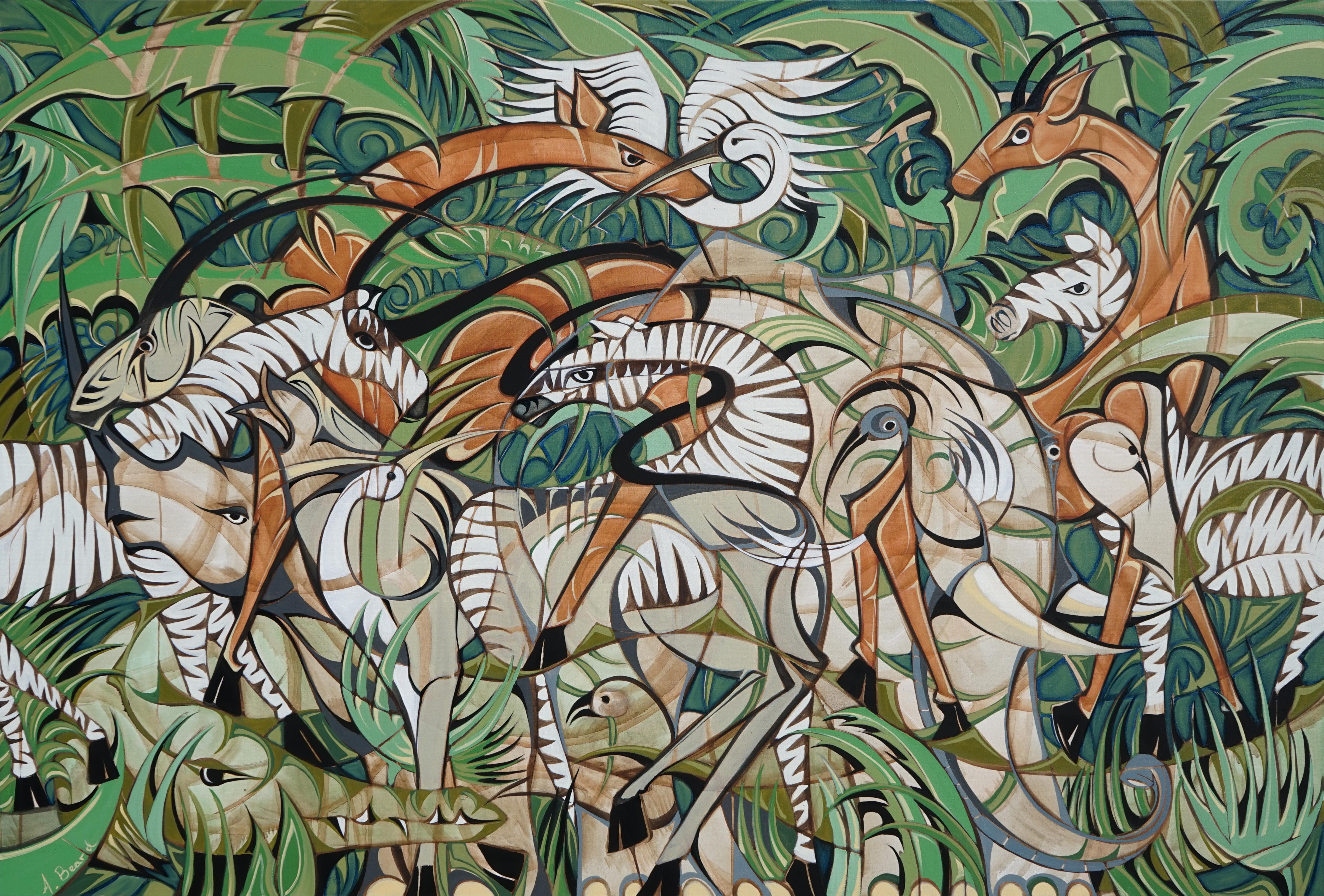Alex Beard Animal Painting - The Jungle Dwellers