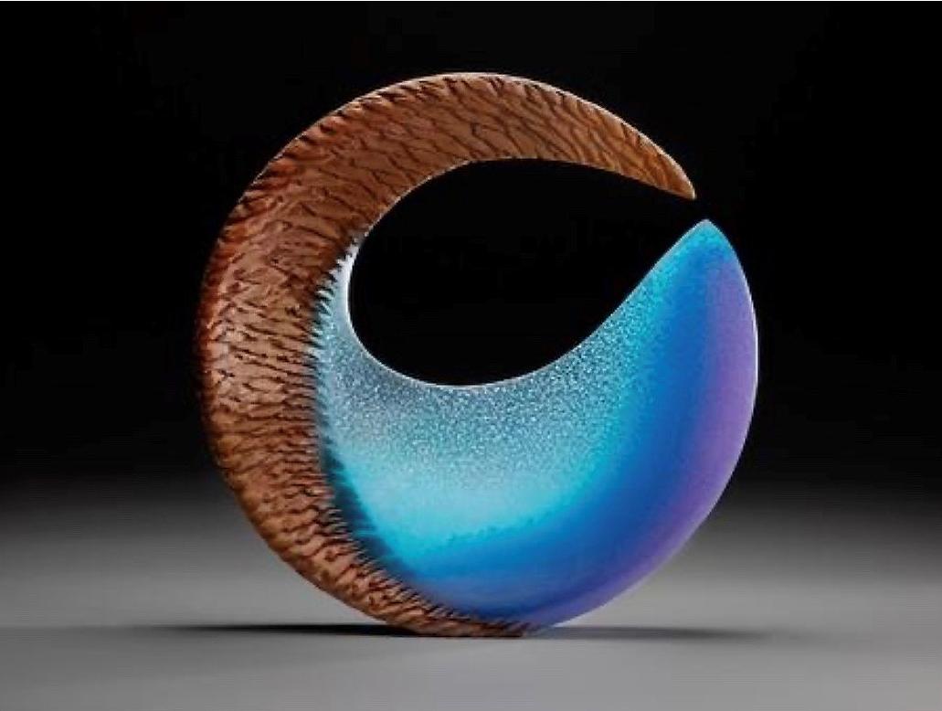 Aqua Fin - Sculpture by Alex Bernstein