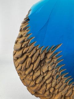 Blue Blade by Alex Bernstein, Cast Glass, 10x22.5x2