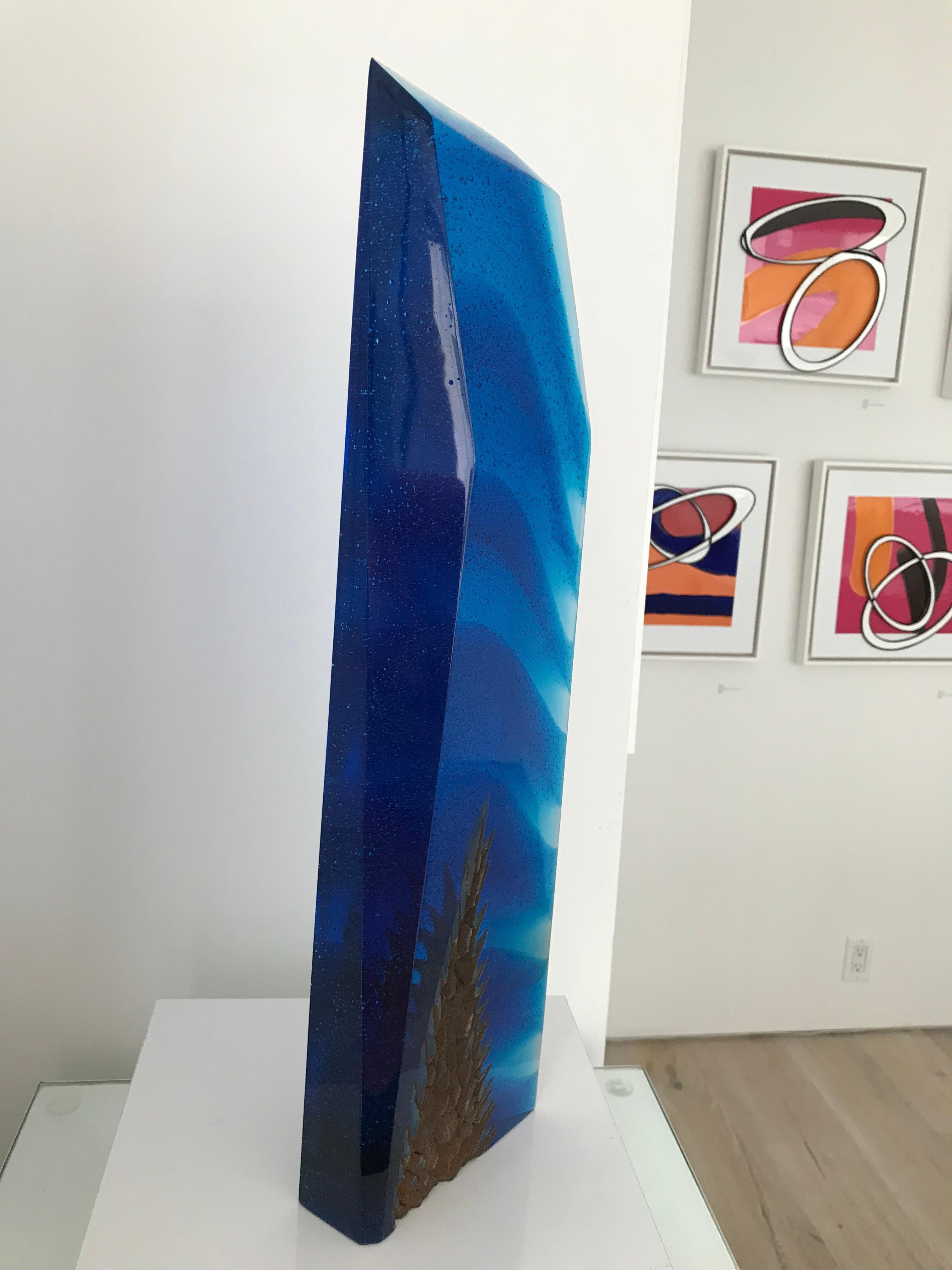    Bernstein skillfully combines metaphor with the power and sensuality of sculpted glass. His cast, carved and polished glass sculptures provide the viewer with intimate narrative landscapes, drawn from light, form and color. Alex explores ideas