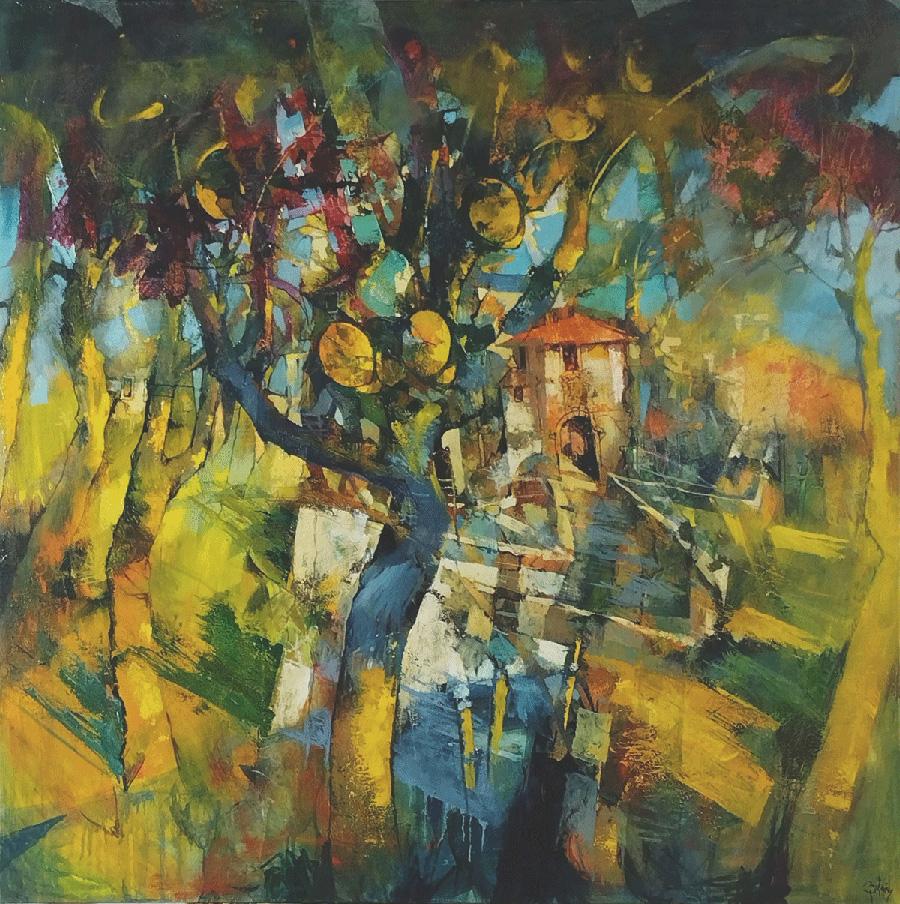 Alex Bertaina Landscape Painting - Along My Way