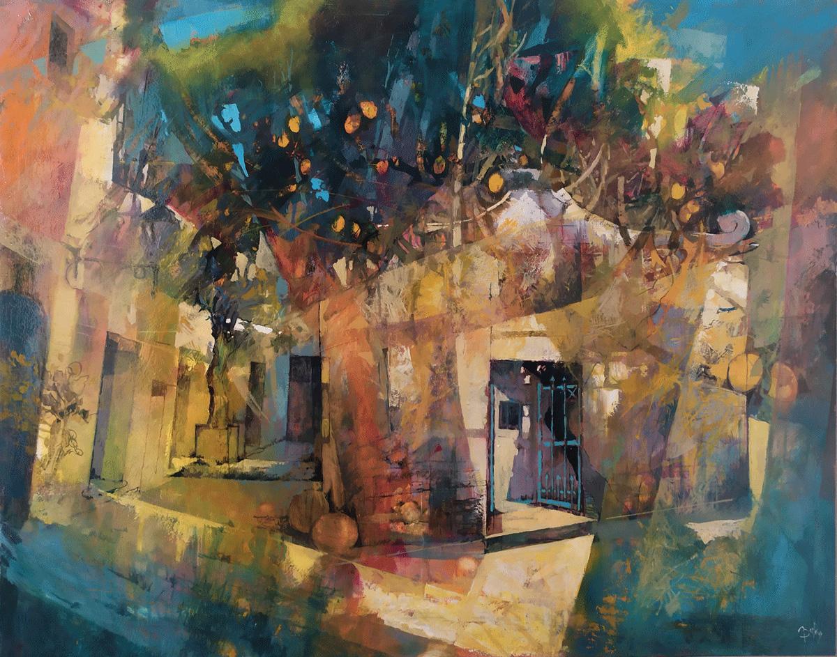 Abstract Painting Alex Bertaina - Le citronnier qui n'existe pas (Otranto)