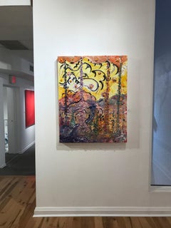 Fall, Alex Cameron, Oil on Canvas, Framed in White, 2018