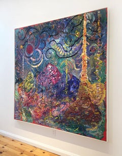 Original Oil Painting by Alex Cameron, Earth, Pluto, Jupiter, Saturn (Colorado)