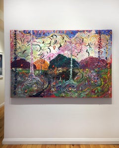 Original Oil Painting by Alex Cameron, Green Mountain, Oil on Canvas
