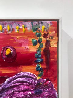 Purple Clouds, Alex Cameron, Oil on Canvas, Framed in White