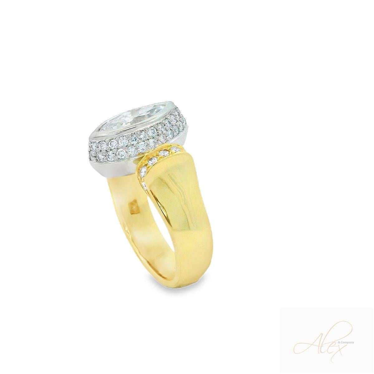 Women's Alex & Co 1.53ct Marquise Certified Diamond & Platinum Engagement Ring For Sale