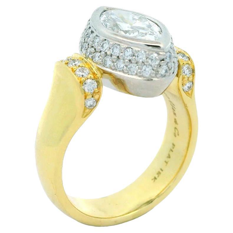 Anello di fidanzamento in platino e diamanti certificati Alex & Co 1,53ct Marquise