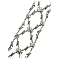 Alex & Co Clover 18K White Gold 45.5gr and Diamond Colorless VVS  Lace Bracelet